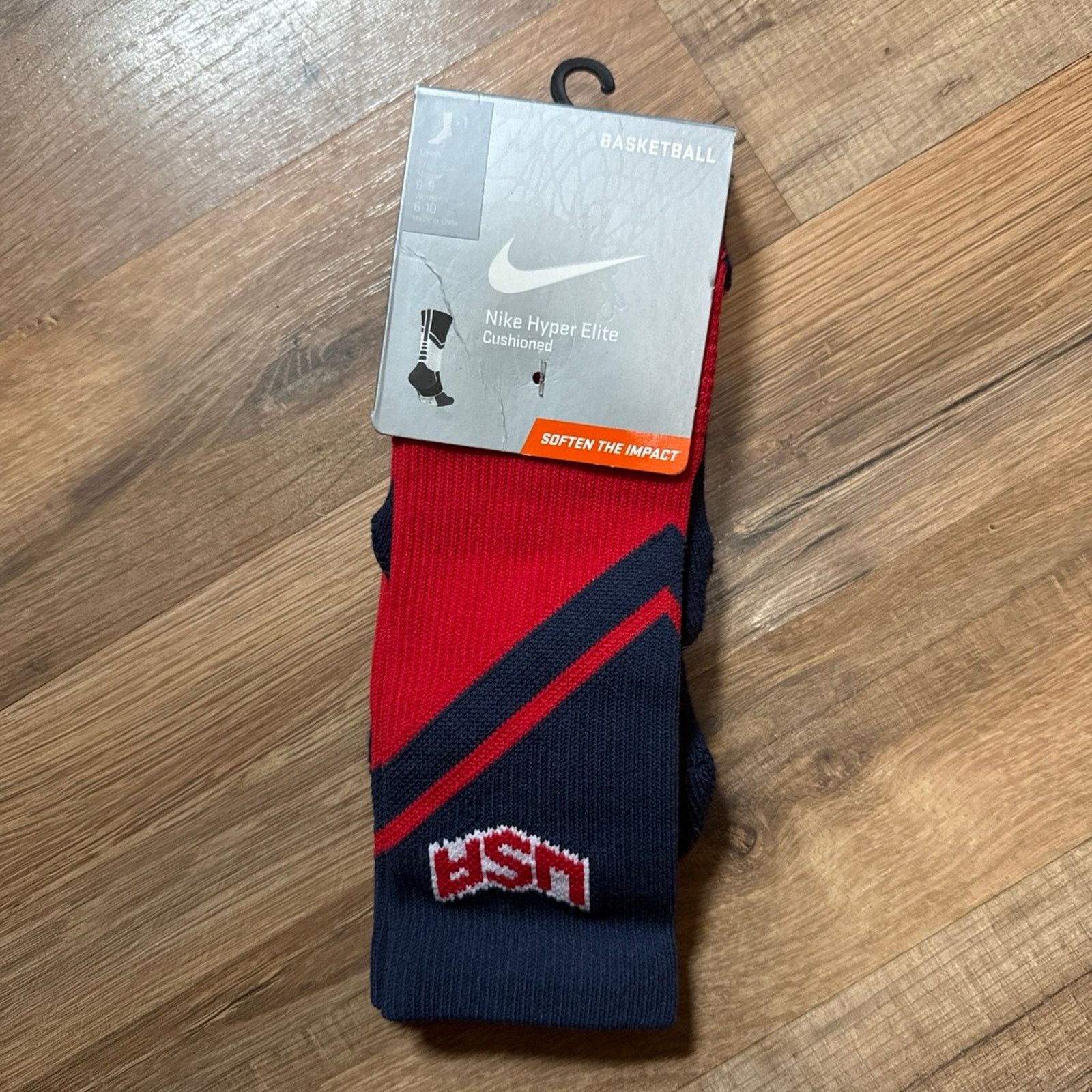 Nike 2014 Nike Hyper Elite Cushioned USA Basketball Crew Socks Size ONE SIZE - 1 Thumbnail
