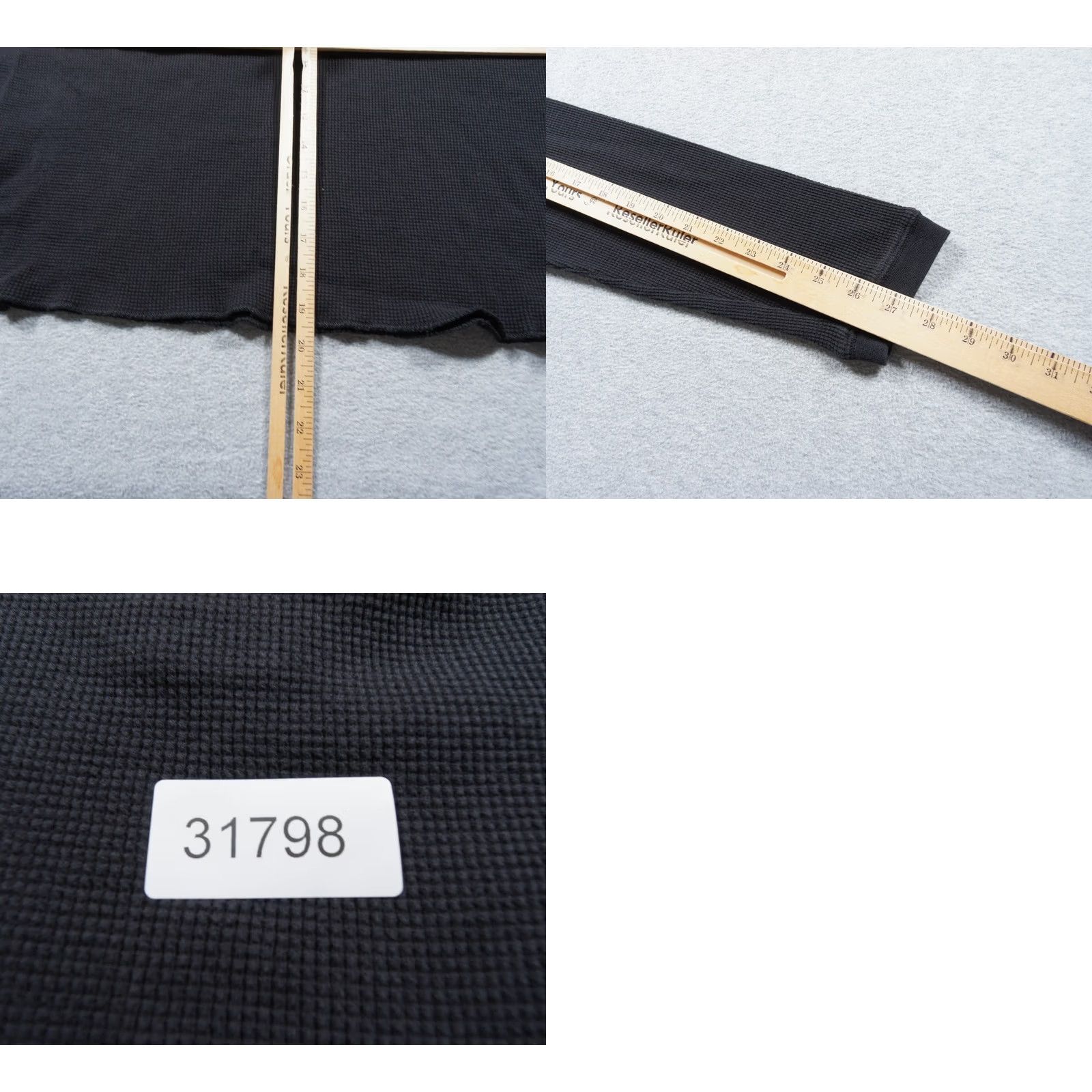Everlane Everlane Shirt Womens Small Black Henley Long Sleeve Waffle Knit Cropped Fit Size S / US 4 / IT 40 - 8 Thumbnail