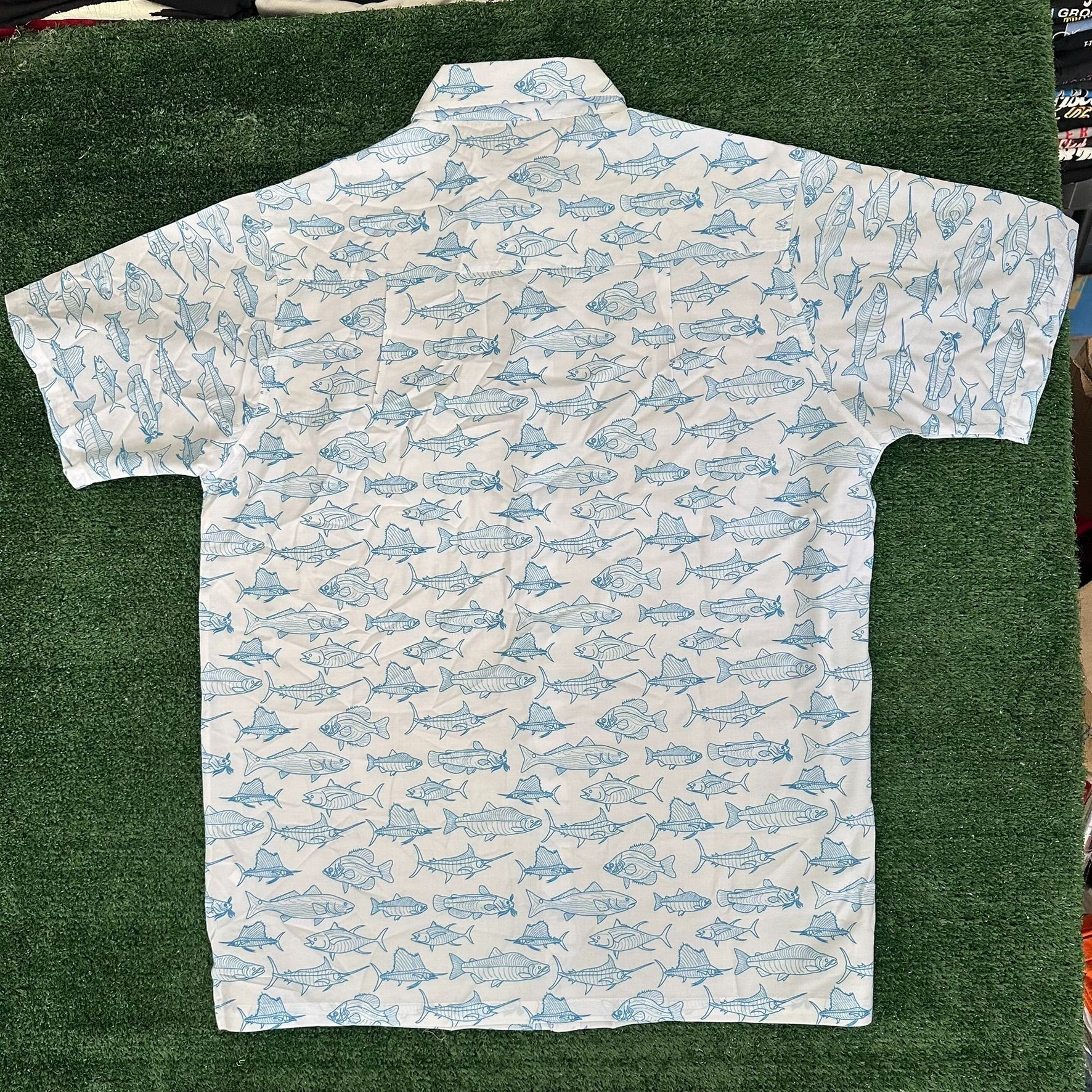 Other Happy Bay Fish Print Hawaiian Shirt Preppy Nautical Coastal Size US M / EU 48-50 / 2 - 4 Thumbnail