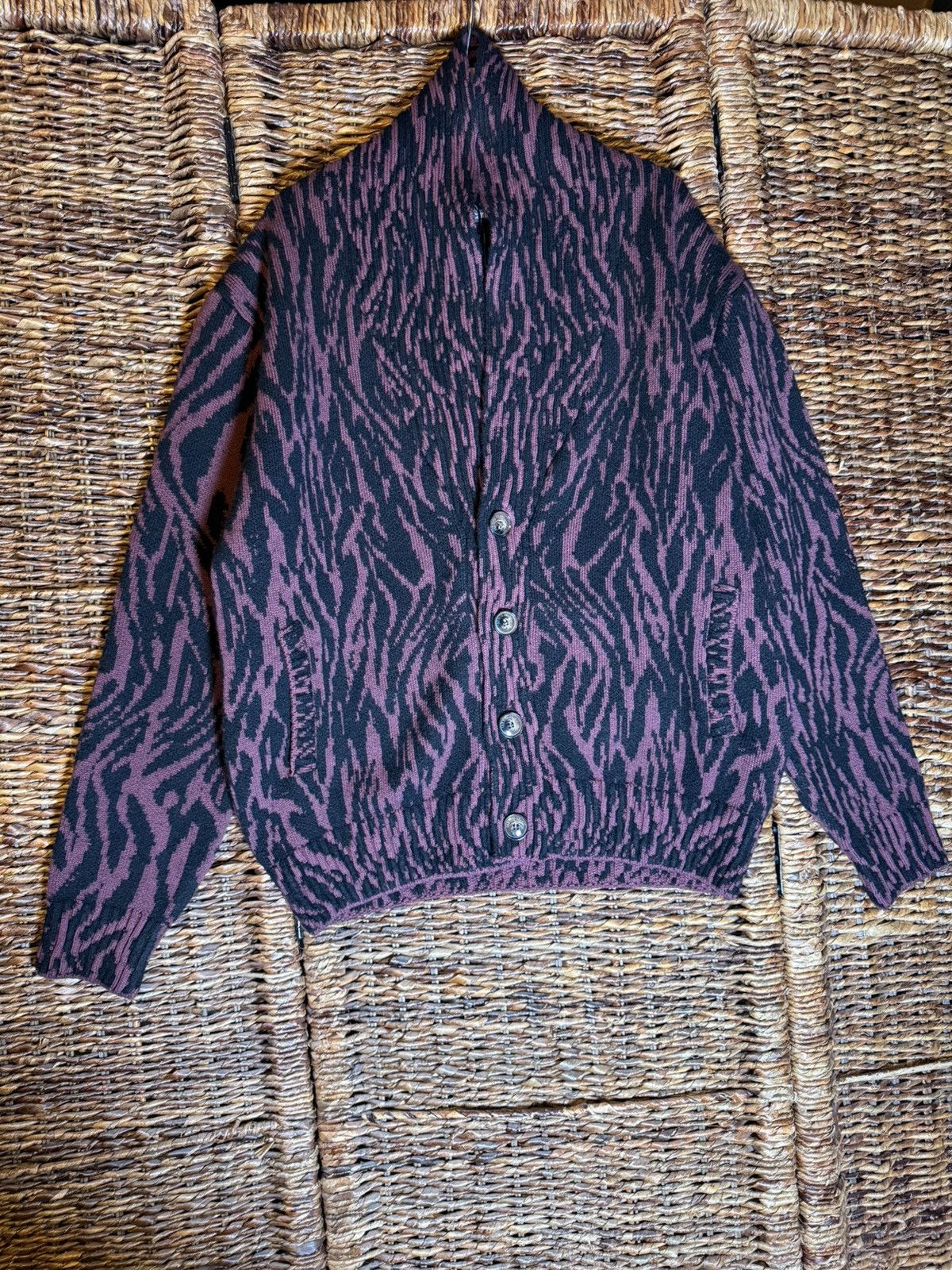 Roberto Cavalli Roberto Cavalli Animalier Jacquard Cardigan | Red/Black Size US L / EU 52-54 / 3 - 1 Thumbnail