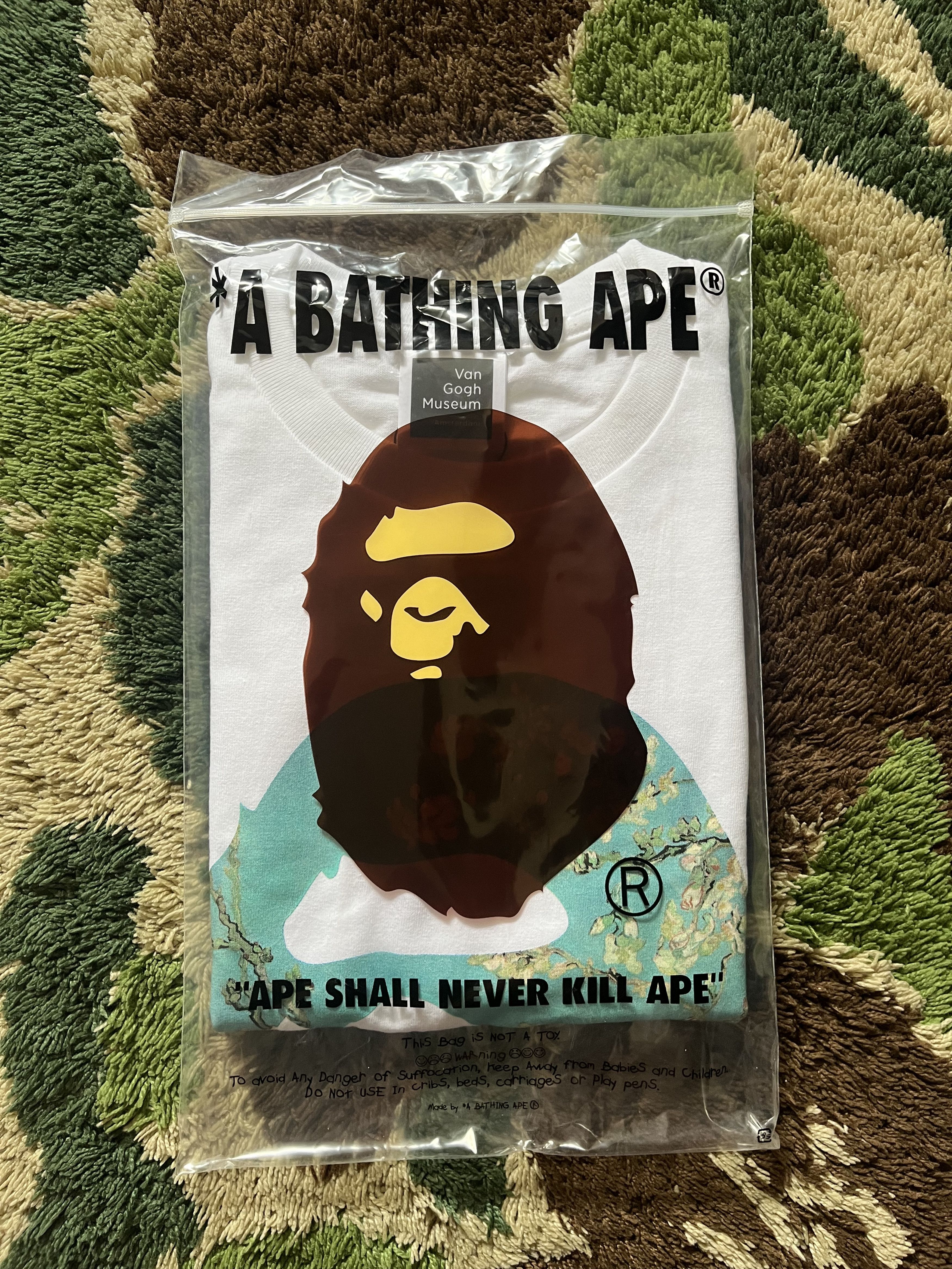 Bape BAPE VAN GOGH MUSEUM APE HEAD CANVAS ART TEE WHITE Size US XL / EU 56 / 4 - 2 Thumbnail