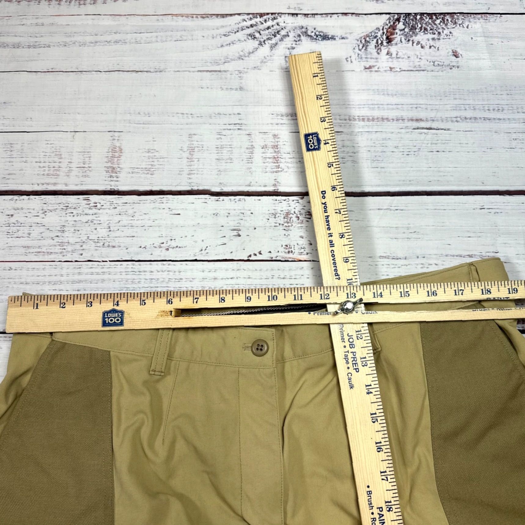 Vintage L.L. Bean Womens Pants Plus 20 Beige Nylon Hunting Fishing Reinforced Pockets Chino Shirt Size 42" / US 20 - 5 Thumbnail