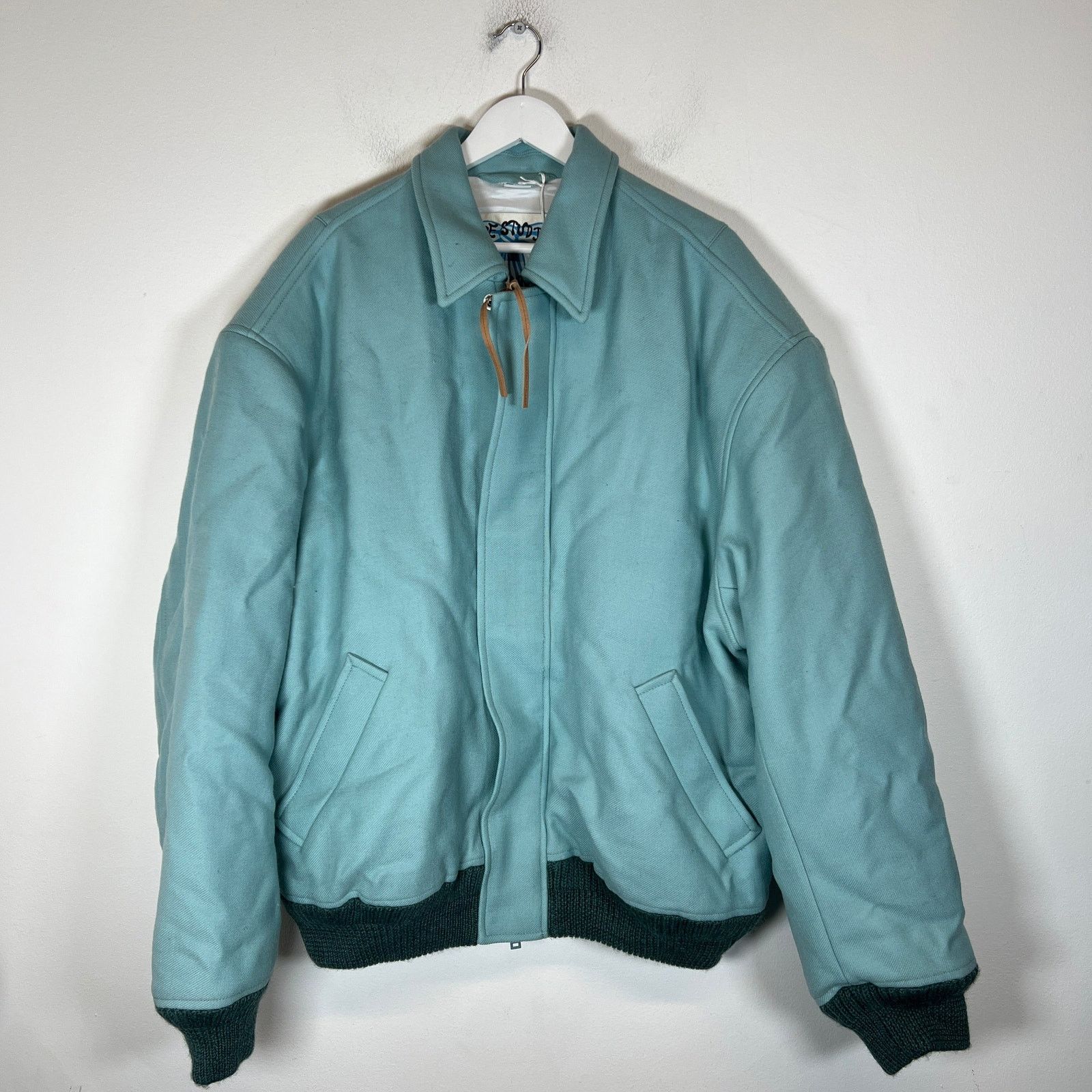 Acne Studios Acne Studios Light Blue Embroidered Logo Bomber Jacket Size US XL / EU 56 / 4 - 1 Thumbnail