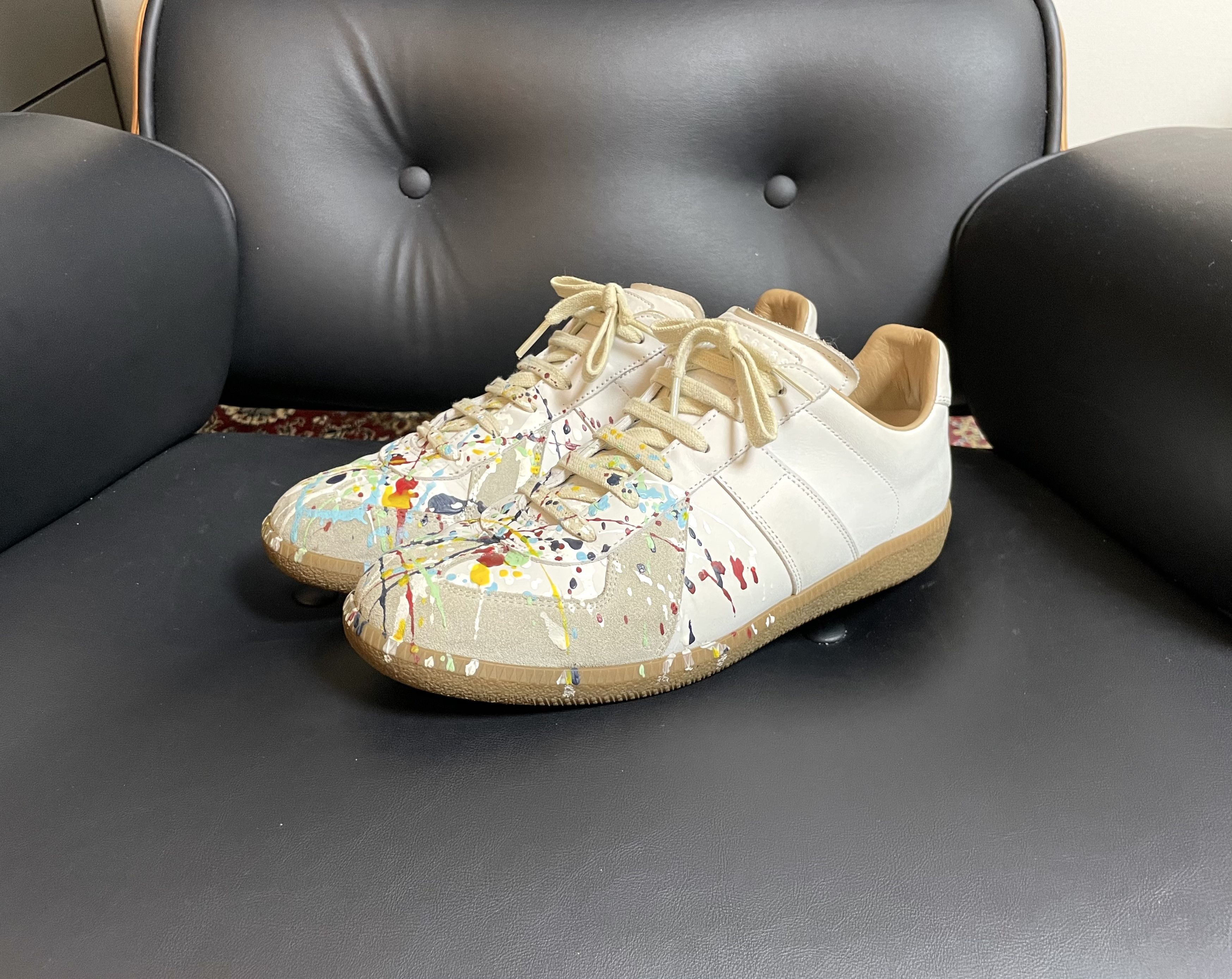 Maison Margiela Maison Margiela GAT (Paint Splatter White) Size US 9.5 / EU 42-43 - 5 Thumbnail