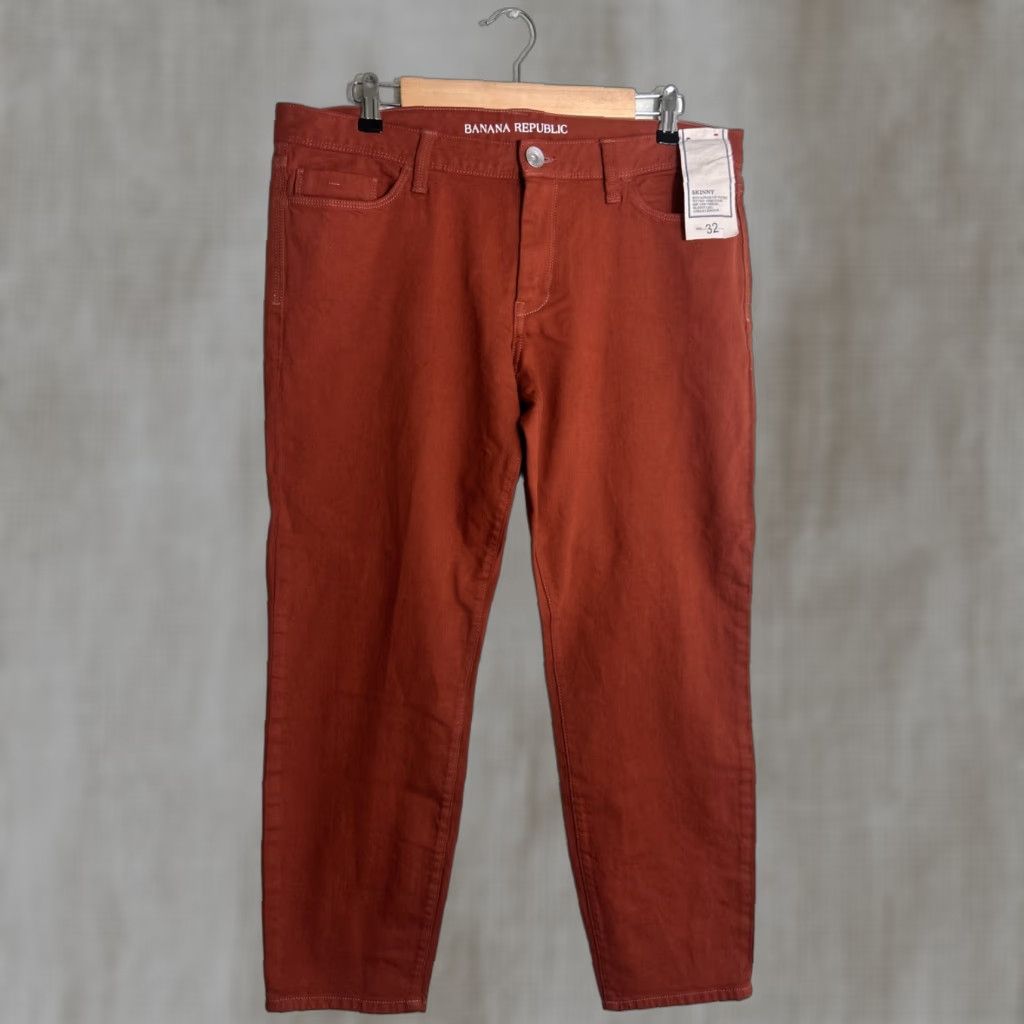 Banana Republic Banana Republic Skinny Jeans Womens 32 Rusty Low Rise Stretch Denim 5-Pocket Zip Button Inseam 28 Regular Slim Size 24" / US 00 / IT 34 - 1 Thumbnail