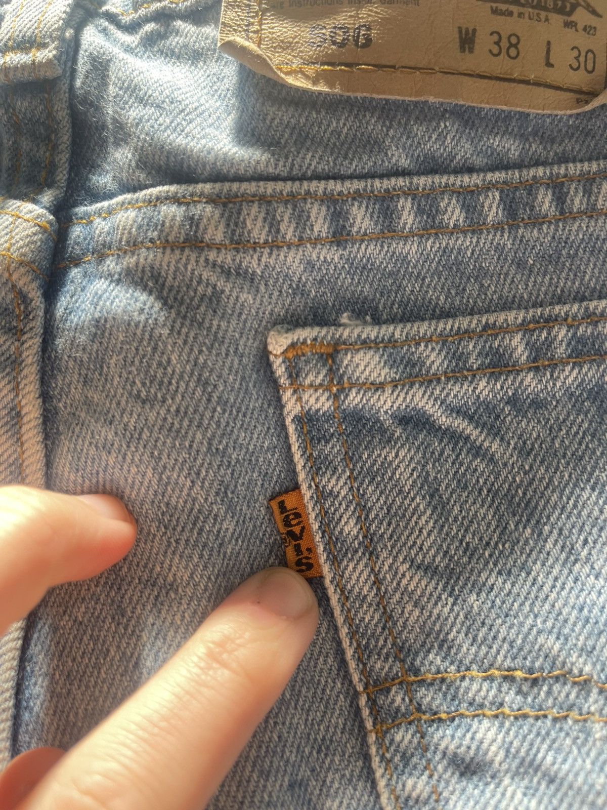Levi's Vintage 80s Levis 506 Orange Tab Jeans Mens 38x30 Faded Size US 38 / EU 54 - 5 Thumbnail