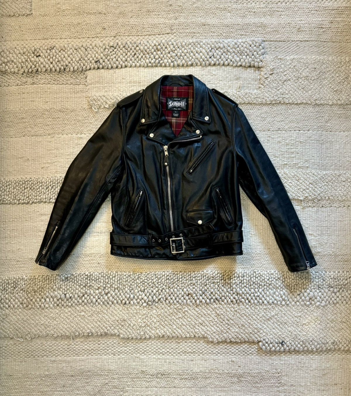 Schott Schott NYC Vintaged Fitted Cowhide Leather Motorcycle Jacket Grailed