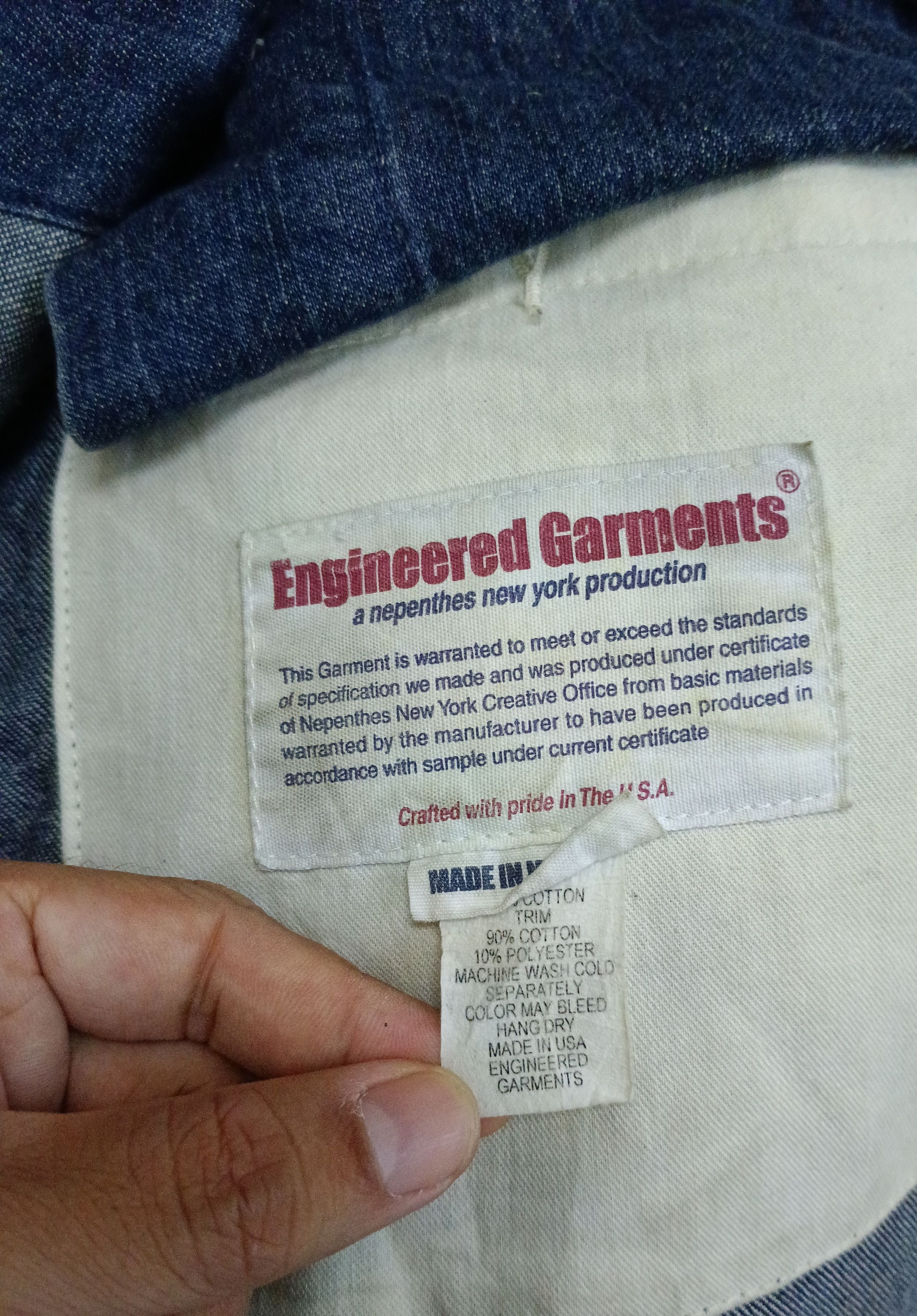 Engineered Garments SICK ENGINEERED GARMENTS NAPHENTES CHORE DENIM Size US S / EU 44-46 / 1 - 9 Thumbnail