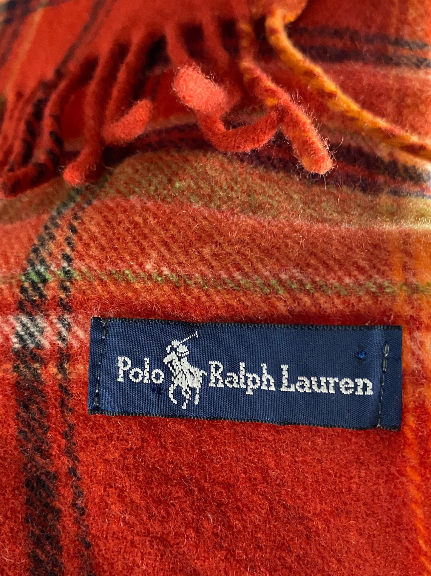 Polo Ralph Lauren × Vintage 90s Polo Ralph Lauren Vintage Plaid Scarf - Red Wool Size ONE SIZE - 4 Thumbnail