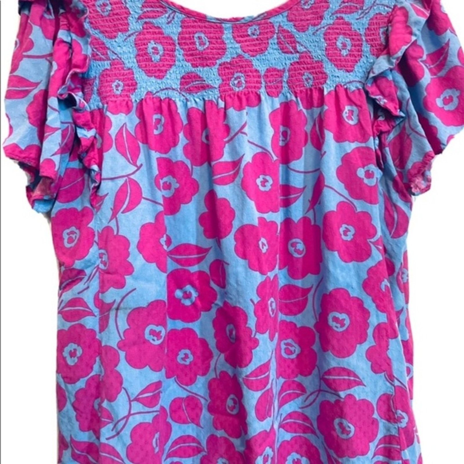 Other Charter Club Ruffle Sleeved Blouse w. Smocking @ Neckline S Size S / US 4 / IT 40 - 1 Thumbnail