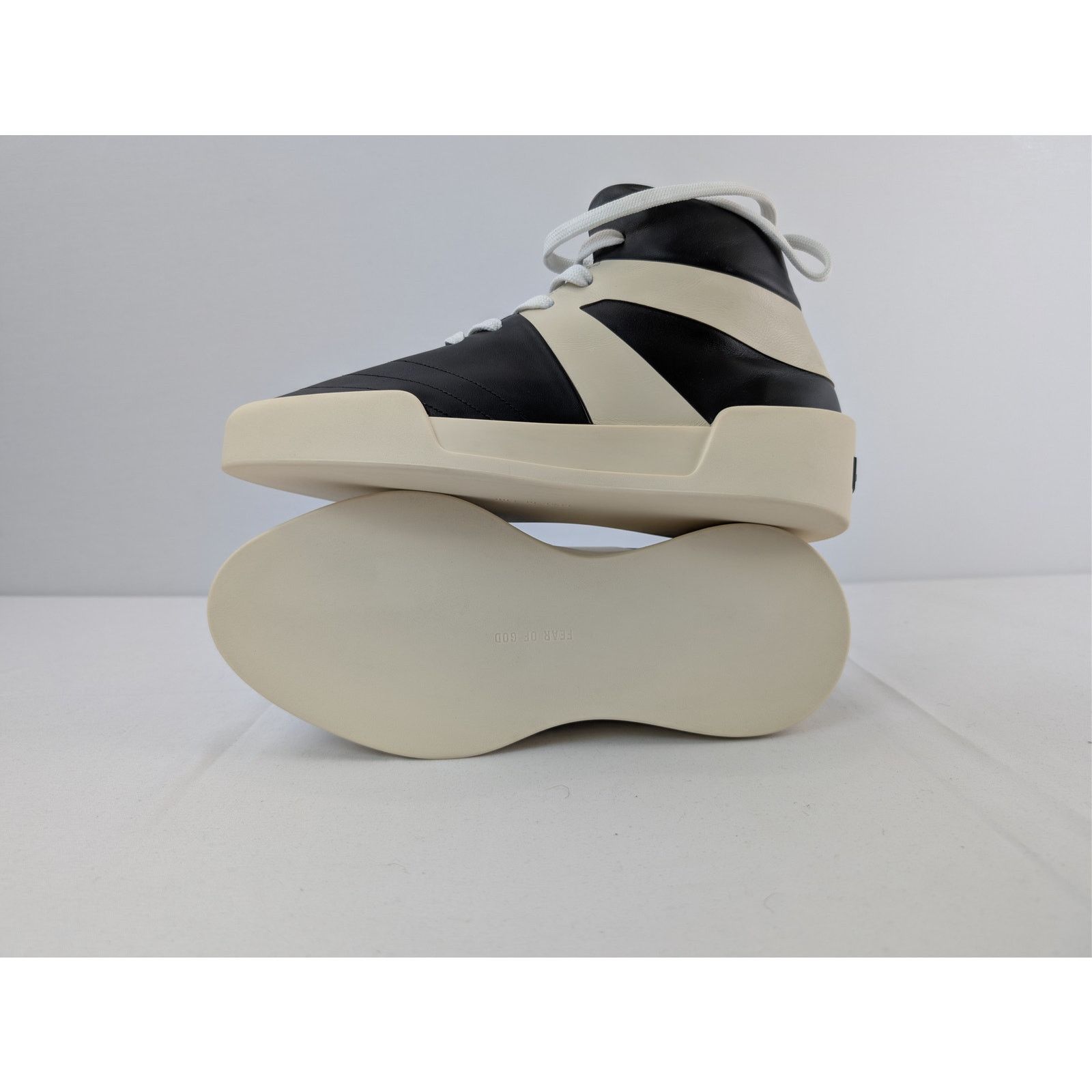 Fear of God o1rshd1 Basketball Flat Leather High Top Sneakers in Black Size US 9 / EU 42 - 13 Thumbnail