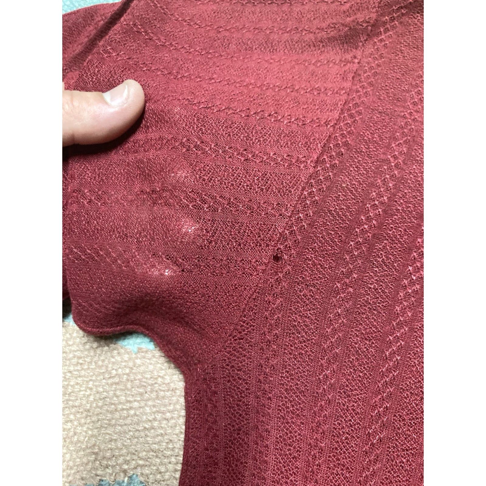 Vintage VINTAGE 1960s waffle knit polo shirt short sleeve maroon red acrylic large Polo Mens L Size US L / EU 52-54 / 3 - 3 Thumbnail