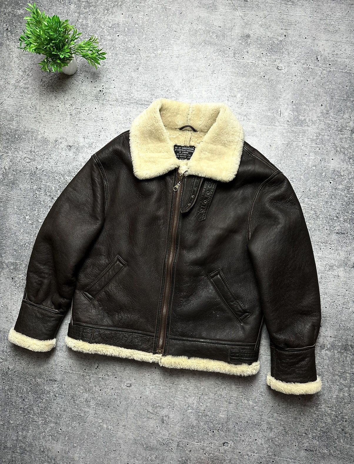 Vintage 90s US Air Force Aviation Type B-3 Shearling Jacket