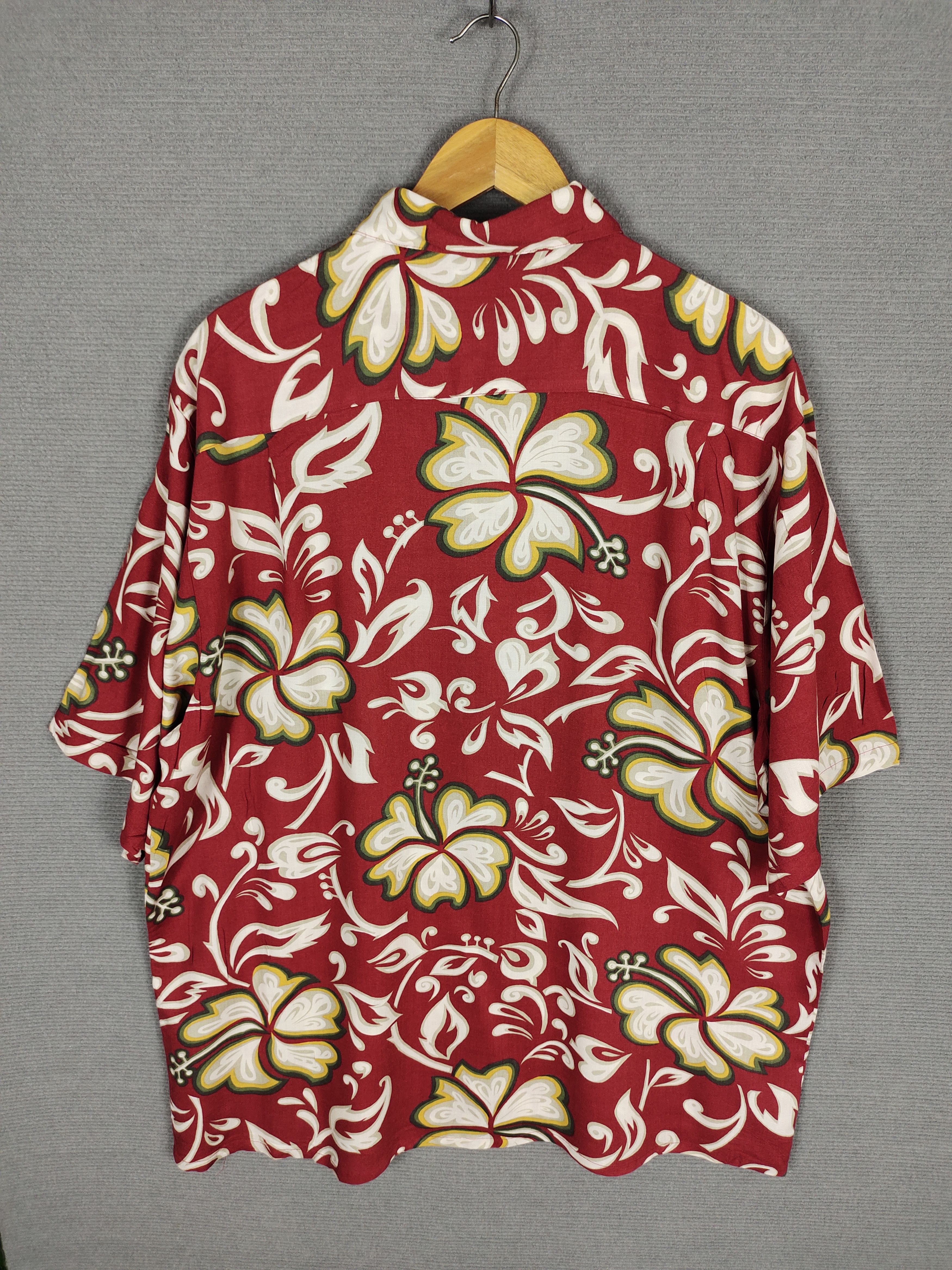 Hysteric Glamour 1990s Hana Bay Flower Printed Rayon Hawaiian Shirt Size US L / EU 52-54 / 3 - 9 Thumbnail