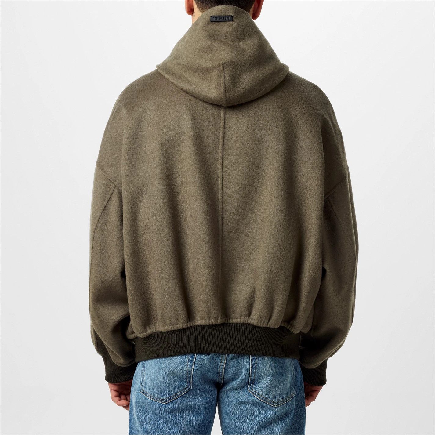 Fear of God o1g2r1mq0426 Hooded Wool Bomber Jacket in Dark Olive Size US XL / EU 56 / 4 - 3 Thumbnail