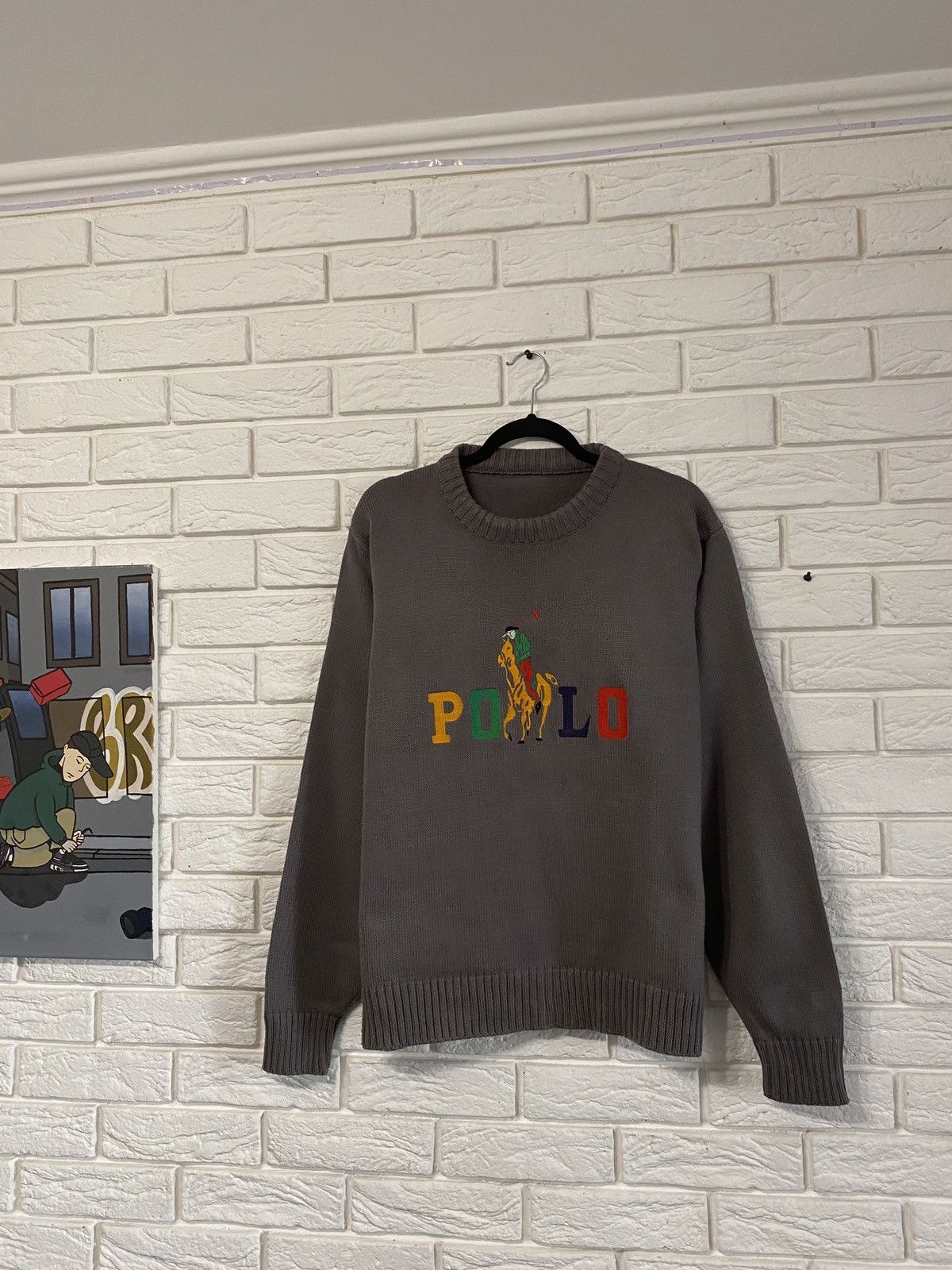 Polo Ralph Lauren × Ralph Lauren × Vintage Ralph Lauren 90’s vintage sweater big logo Size US L / EU 52-54 / 3 - 1 Thumbnail