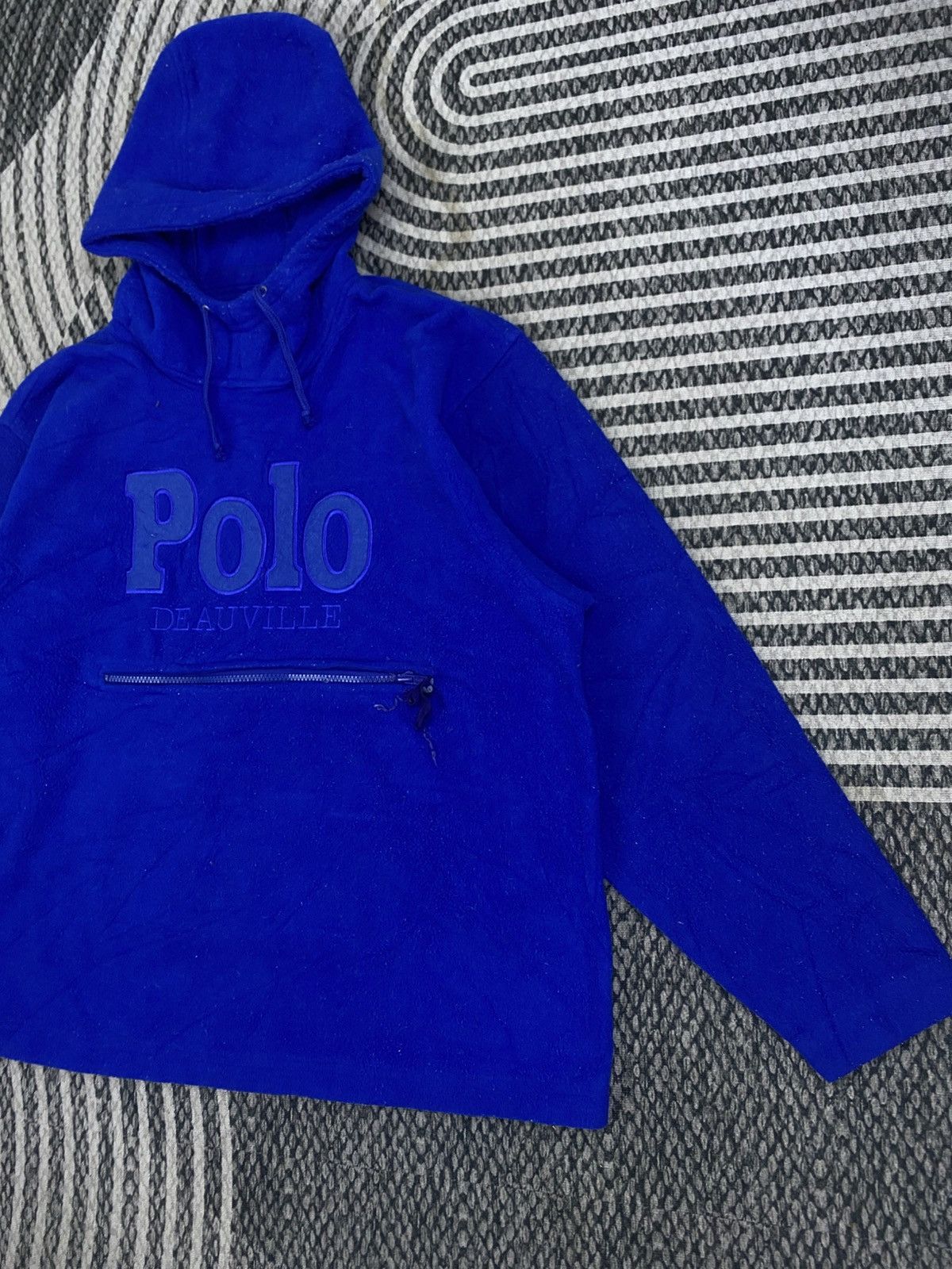 Polo Ralph Lauren Vtg Polo Deauville Royal Blue Fleece Hooded Anorak Pullover Size US M / EU 48-50 / 2 - 4 Thumbnail