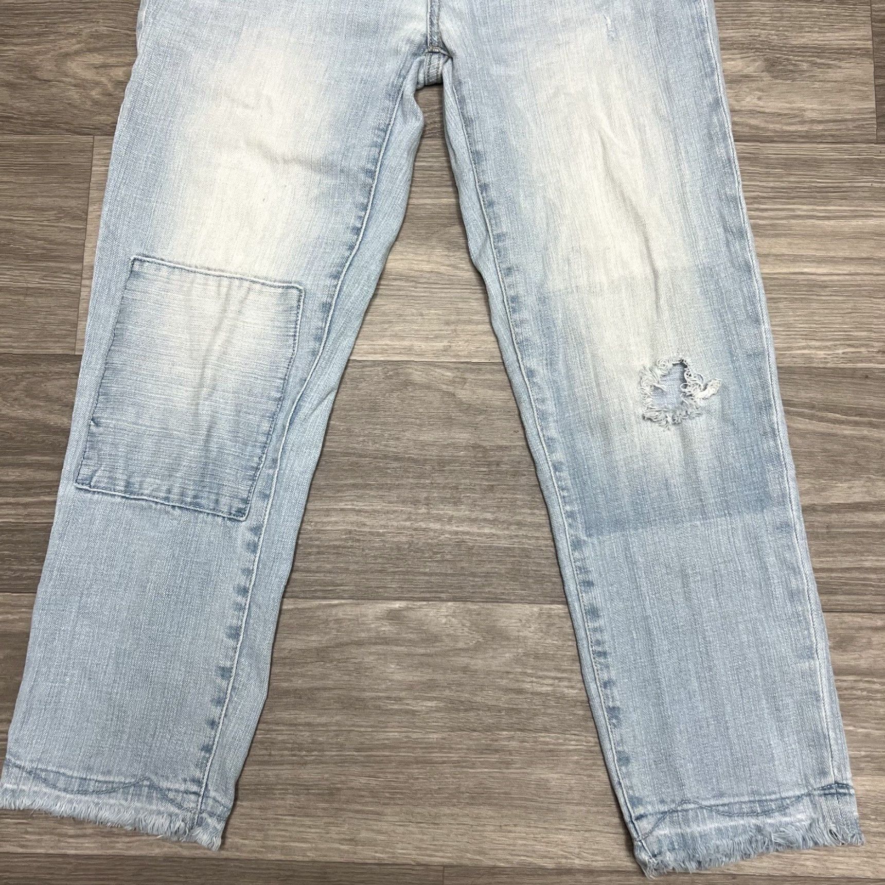Anthropologie VINTAGE Anthropologie Jeans Womens 27x26 Pilcro & Letterpress Hyphen Patched Distressed Jeans Regular Blue 90s Womens Size 27" / US 4 / IT 40 - 3 Thumbnail