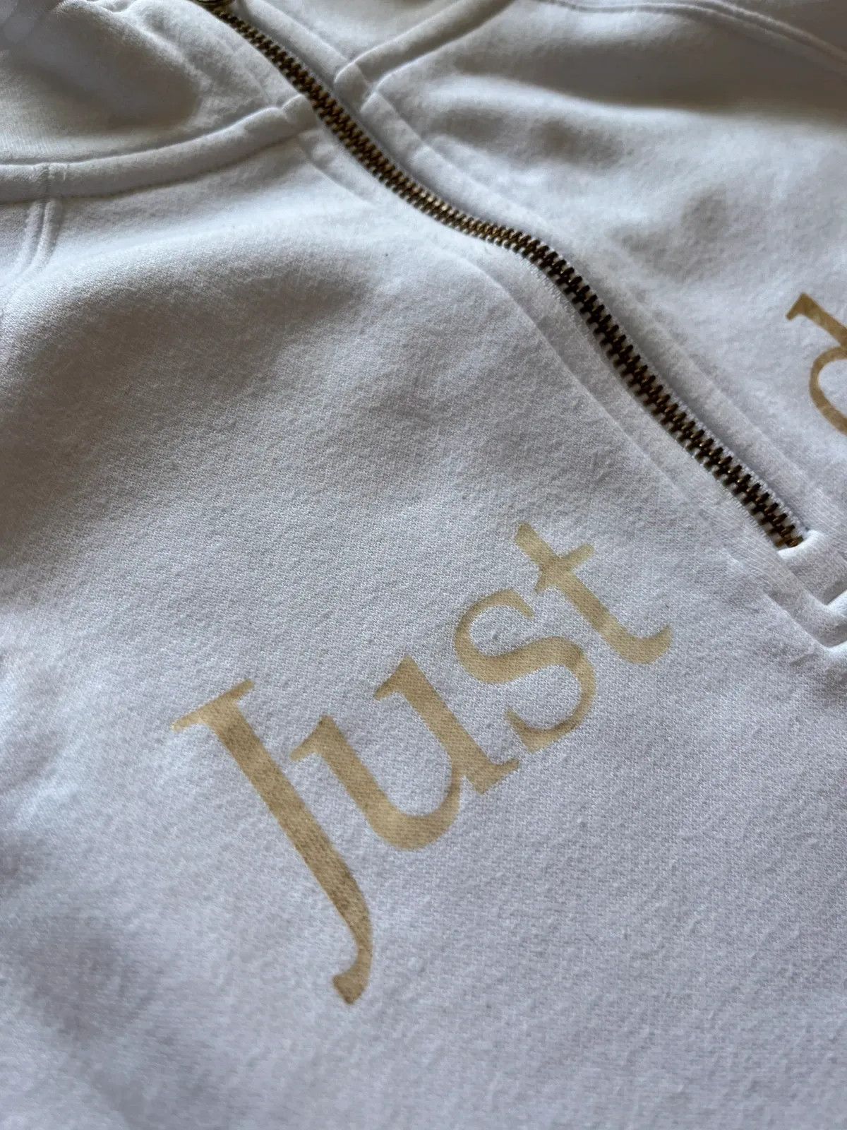 Nike Nike Sz L Half Zip Neck Swoosh Just Do It White Gold Size L / US 10 / IT 46 - 3 Thumbnail