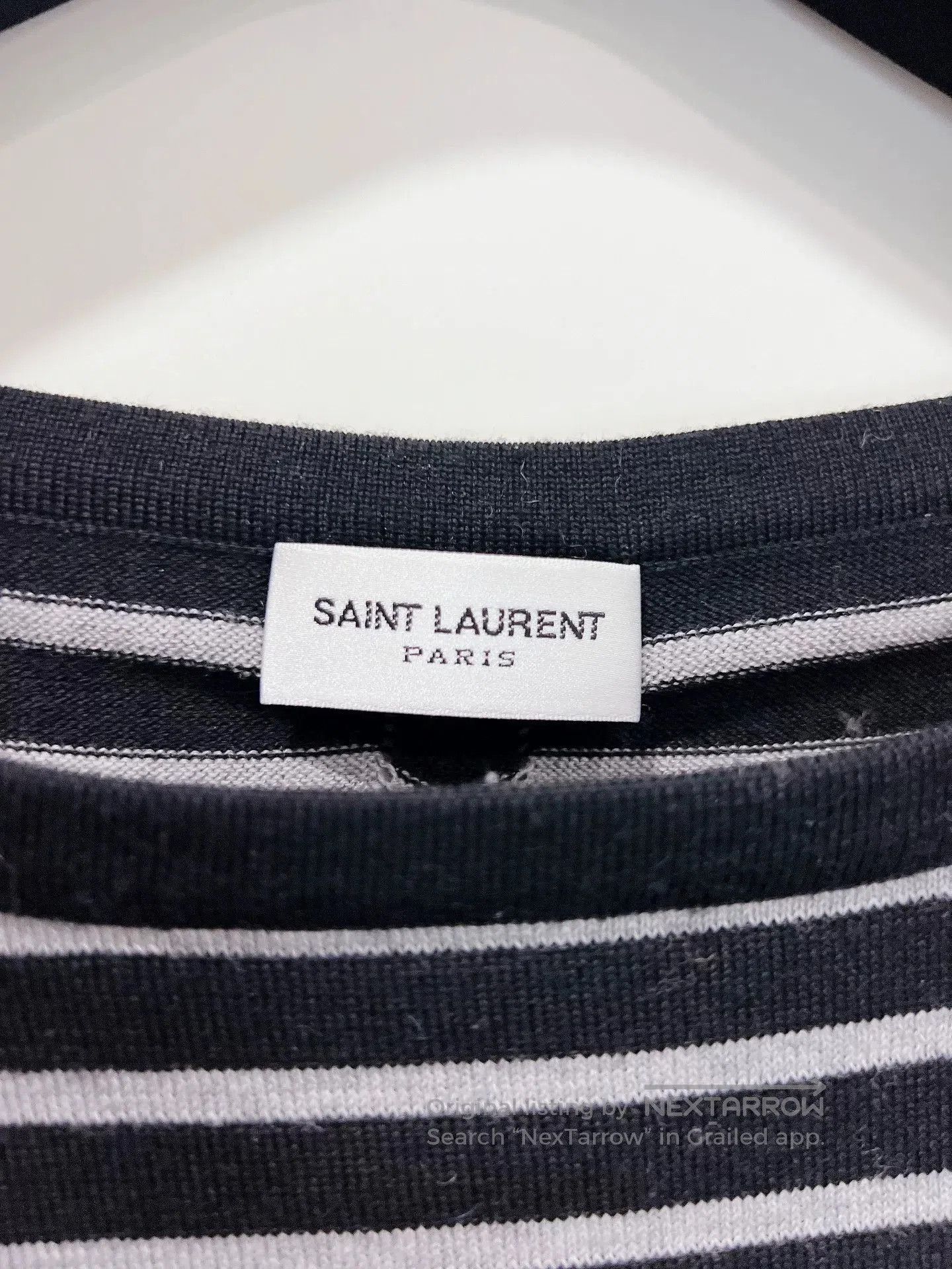 Saint Laurent Paris Saint Laurent Black White Striped Knit Top. Size S / US 4 / IT 40 - 6 Thumbnail