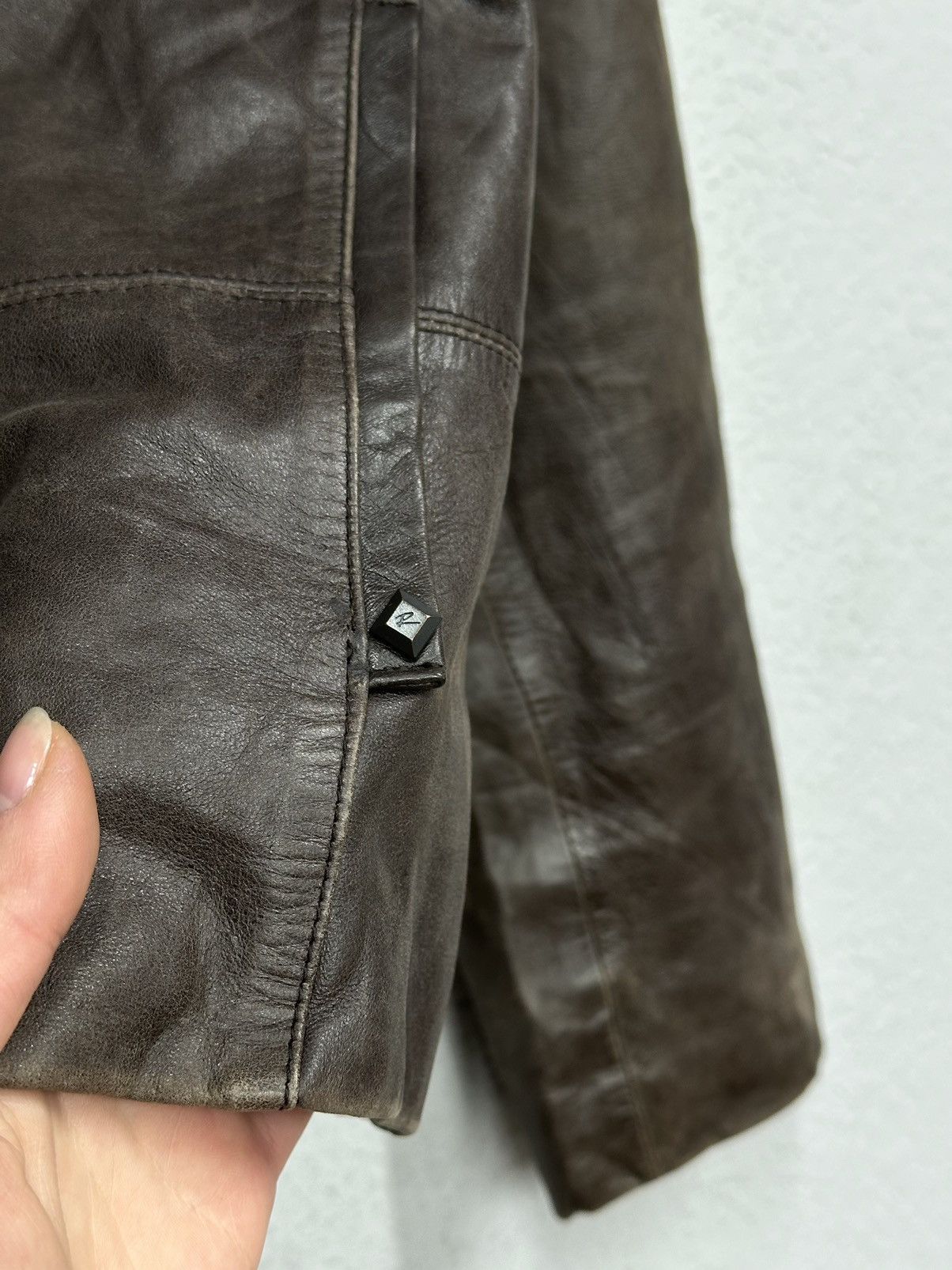 Junya Watanabe Vintage Leather Metal Zip Cropped Japan Jacket Moto Biker Size S / US 4 / IT 40 - 10 Thumbnail