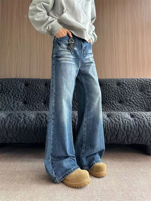 Japanese Brand × Jean Japanese retro blue washed wide-leg flared jeans Size US 32 / EU 48 - 2 Thumbnail