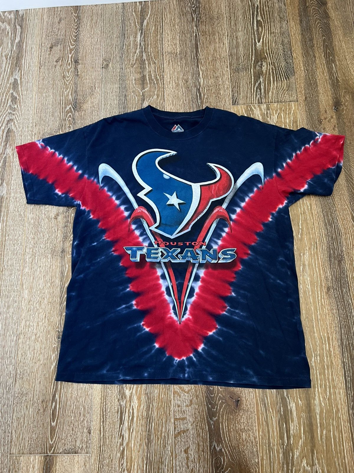 Majestic Majestic Houston texans football nfl tie dye tee Size US XL / EU 56 / 4 - 1 Thumbnail