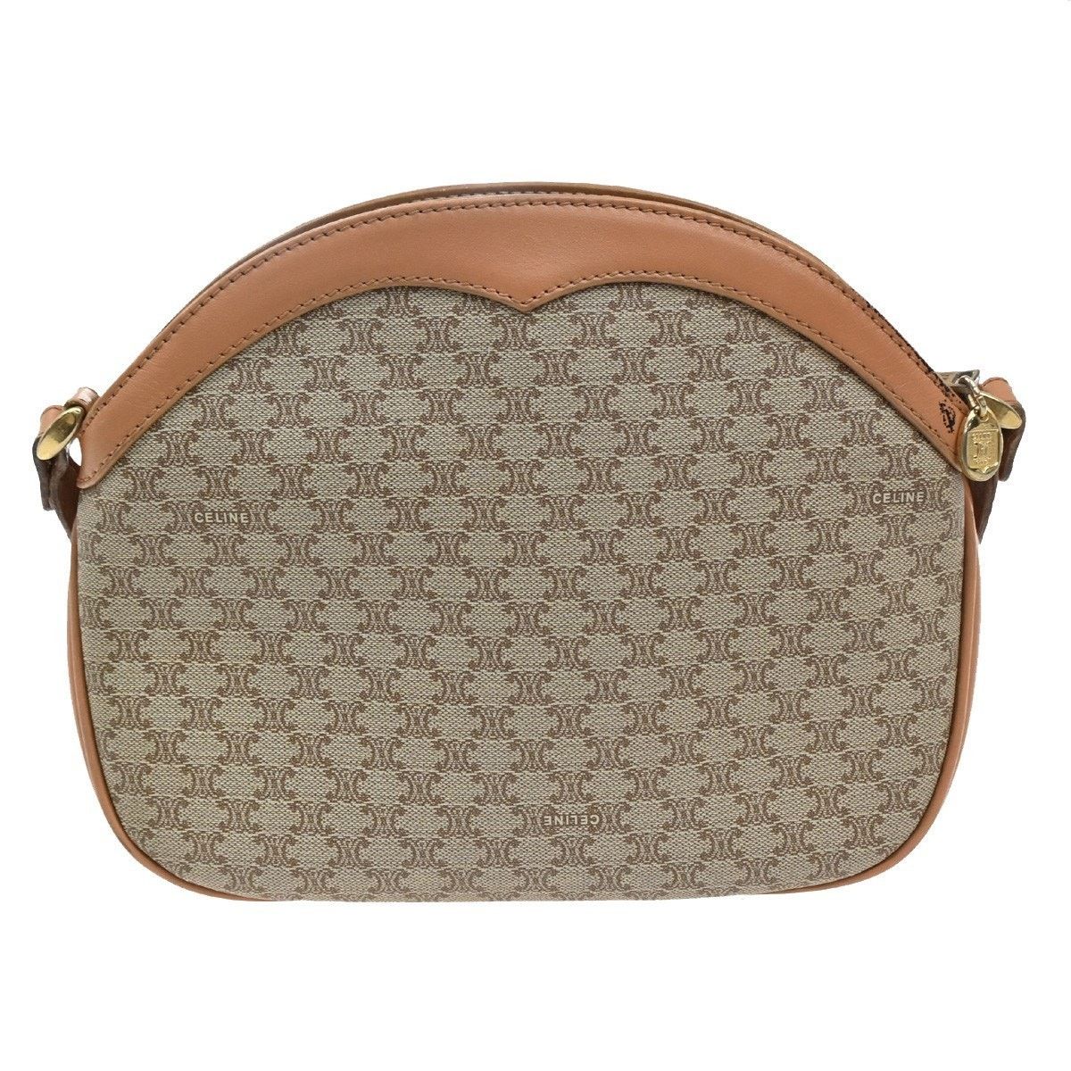 Celine Canvas And Leather Vintage Macadam Shoulder Bag Brown