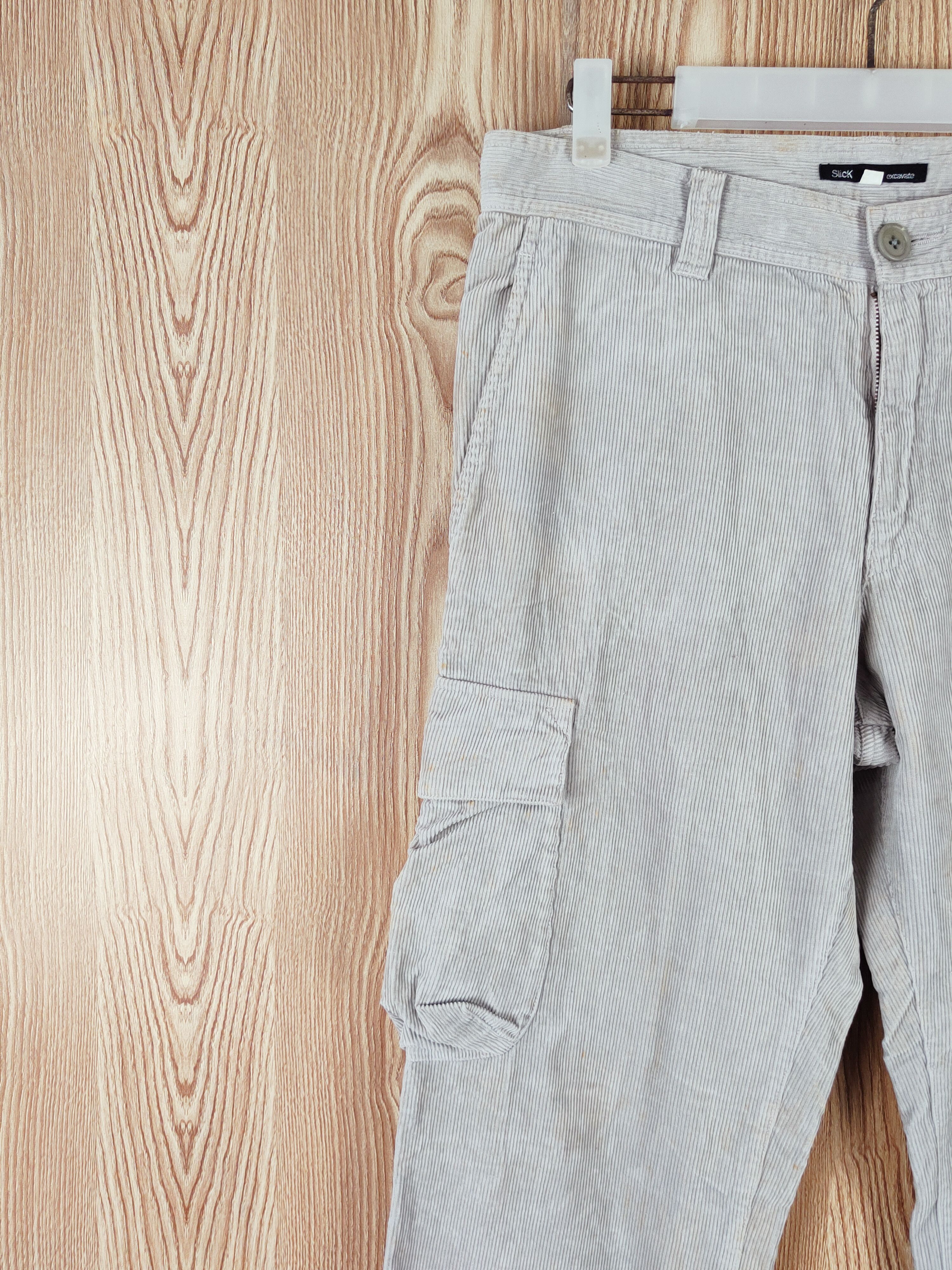 Slick Slick Gray Multipocket Corduroy Cargo Pants #W199 Size US 32 / EU 48 - 3 Thumbnail