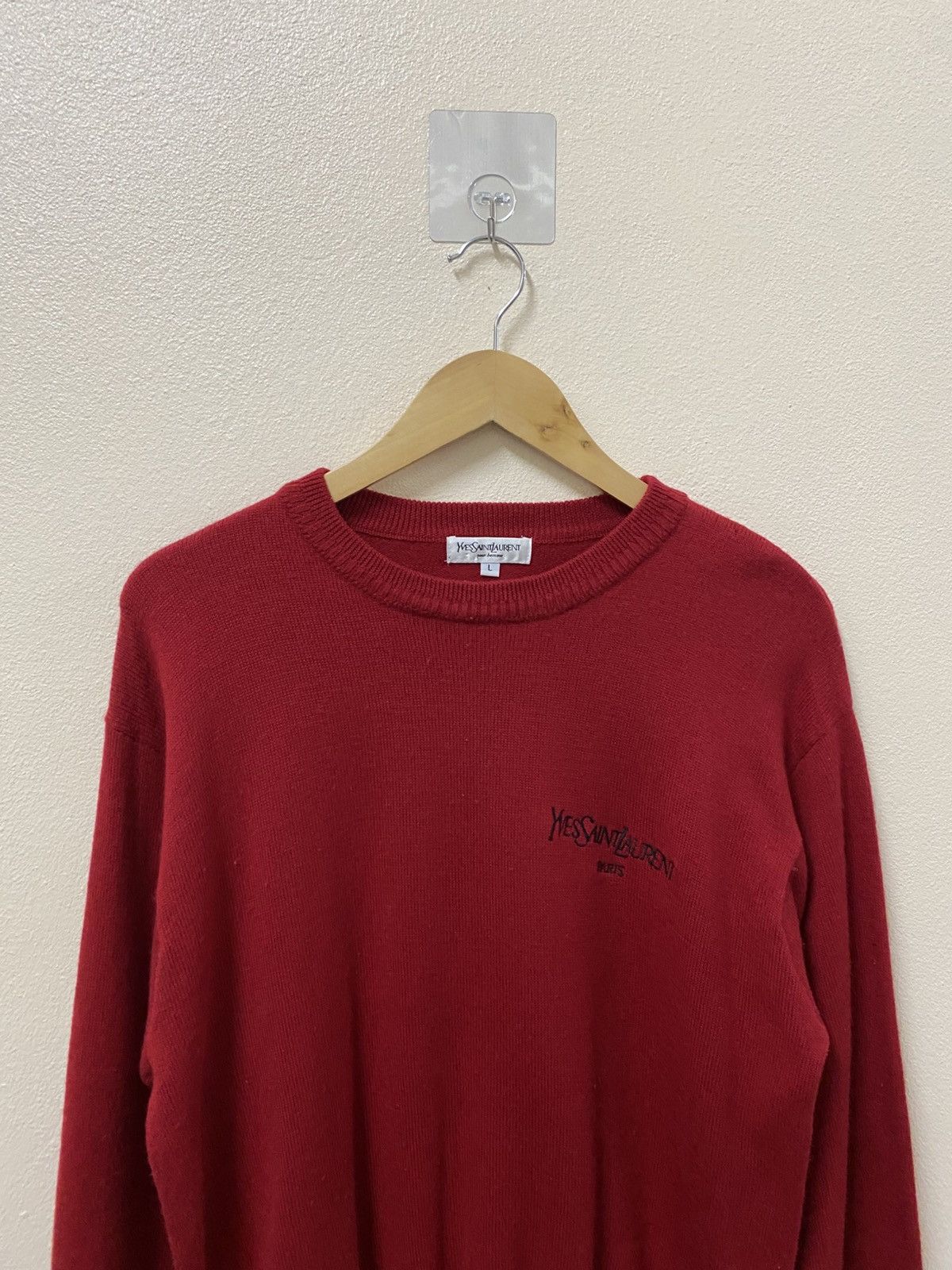 Yves Saint Laurent Vtg Yves Saint Laurent YSL Knitwear Red Size US L / EU 52-54 / 3 - 3 Thumbnail