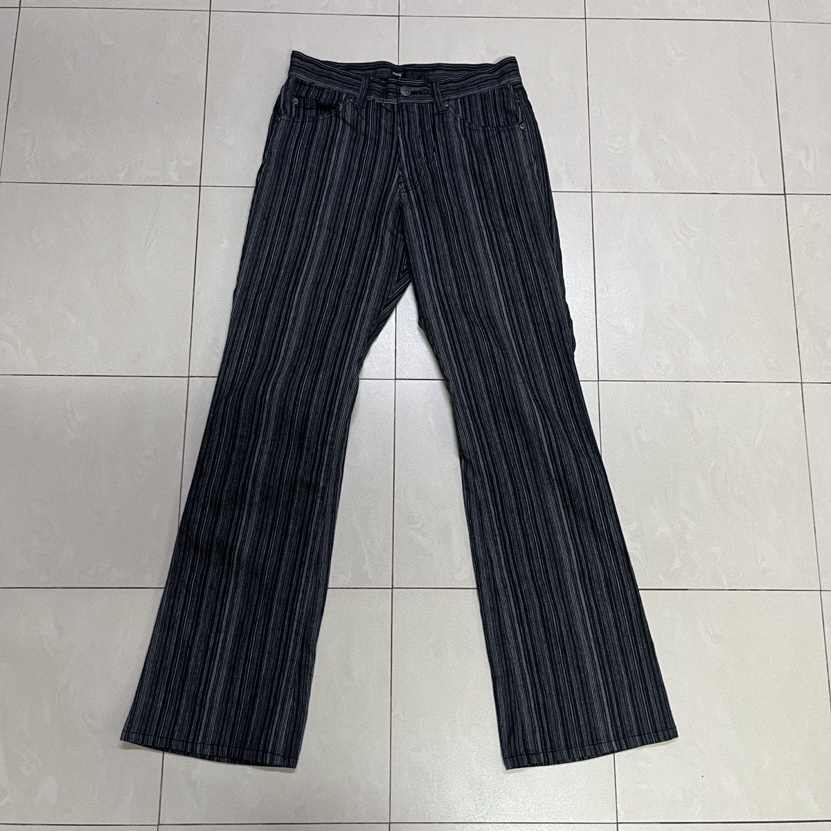 Japanese Brand Vintage Stripes Flare Pants Size US 29 - 2 Thumbnail