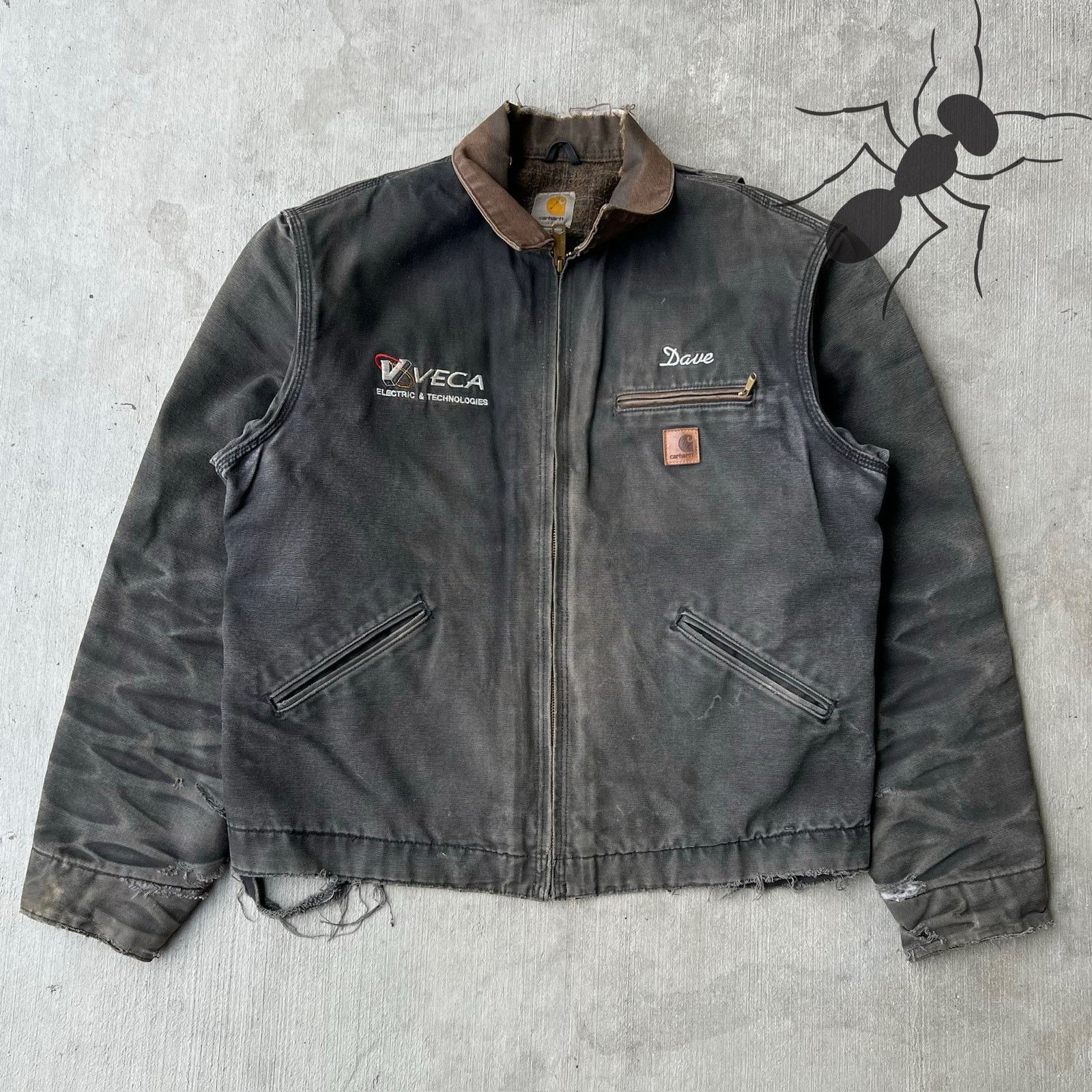 Carhartt × Vintage Carhartt J97 BLK faded black detroit work wear jacket Size US L / EU 52-54 / 3 - 1 Thumbnail