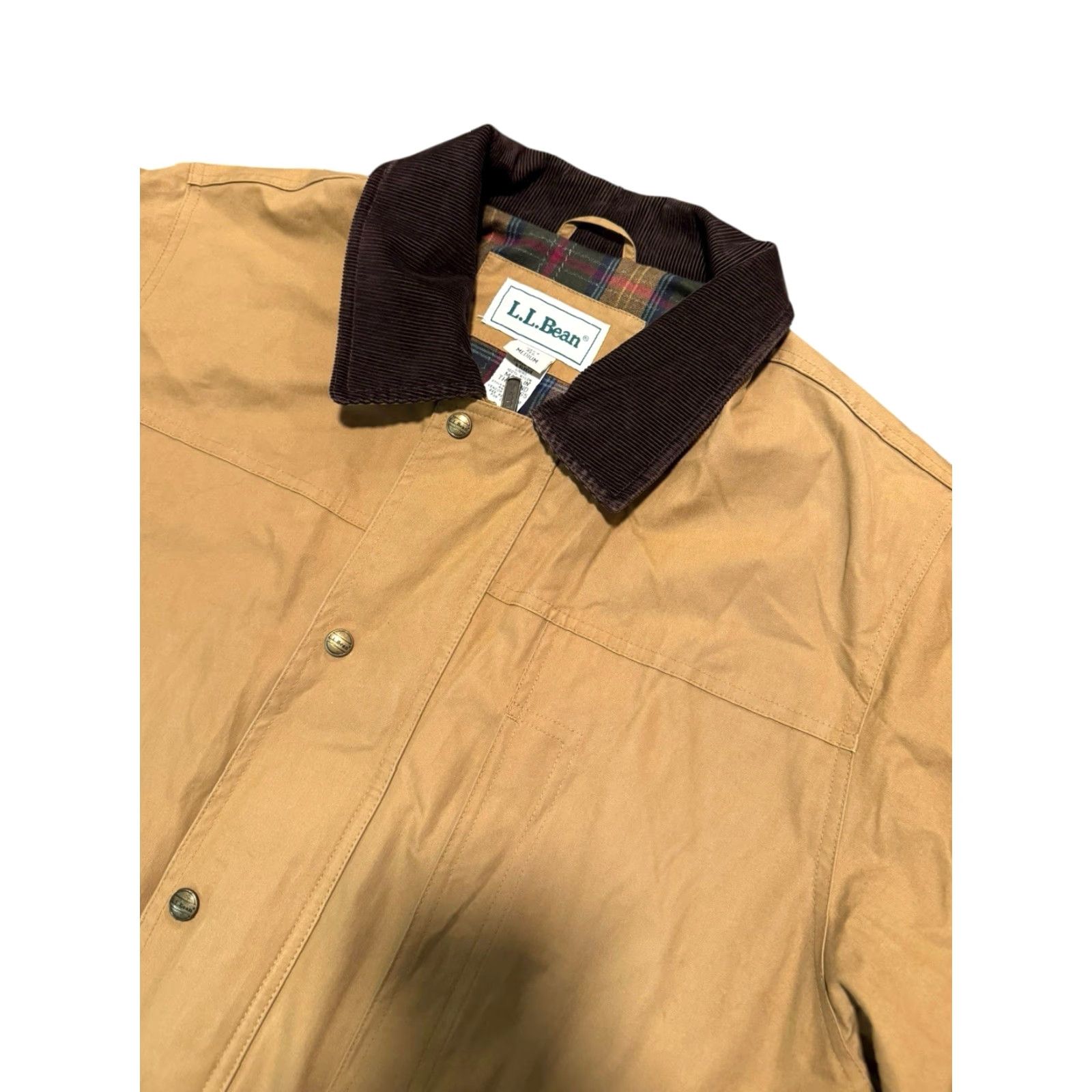 Vintage VINTAGE LL Bean Chore Barn Coat Mens M Tan Brown Cotton Canvas Lined Corduroy Collar Y2K Overcoat Size US M / EU 48-50 / 2 - 5 Thumbnail