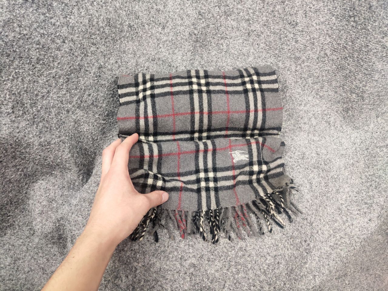 Burberry Vintage Burberry 's Classic Check Lana wool Unisex Scarf Size ONE SIZE - 5 Thumbnail
