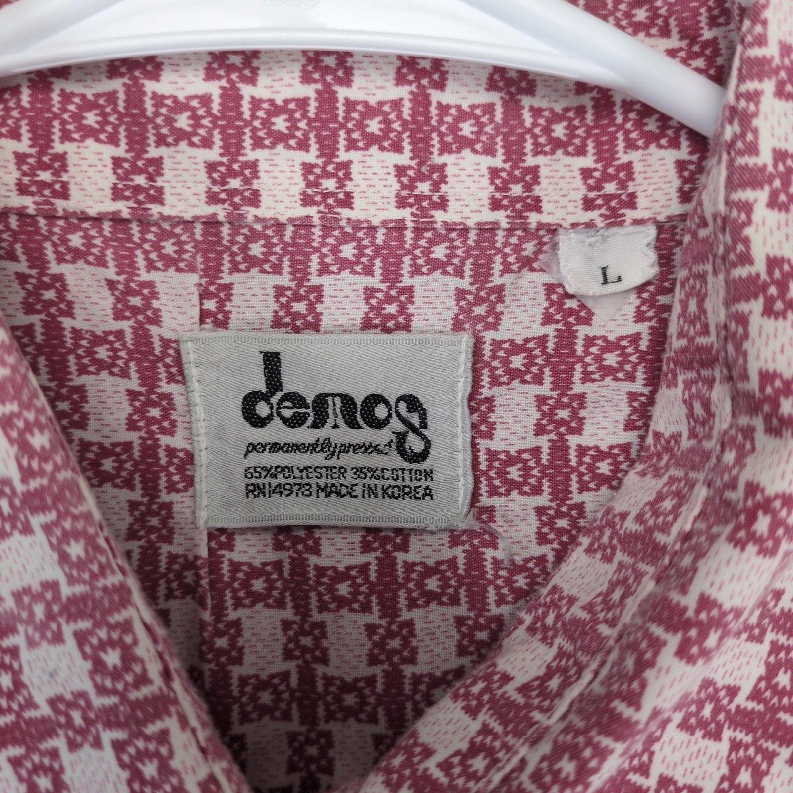 Vintage Demos Mens L Button Up Shirt Spread Pointed Collar Geometric Size US L / EU 52-54 / 3 - 5 Thumbnail