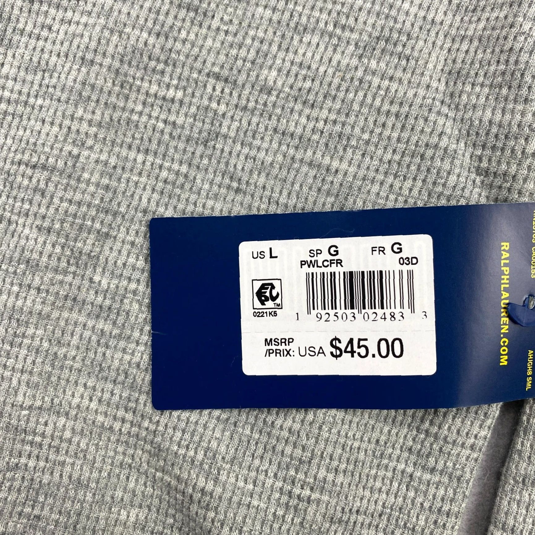 Polo Ralph Lauren VINTAGE Polo Ralph Lauren Thermal Sleep Shirt Men L Gray Waffle Knit Long Sleeve NWT Size US L / EU 52-54 / 3 - 5 Thumbnail