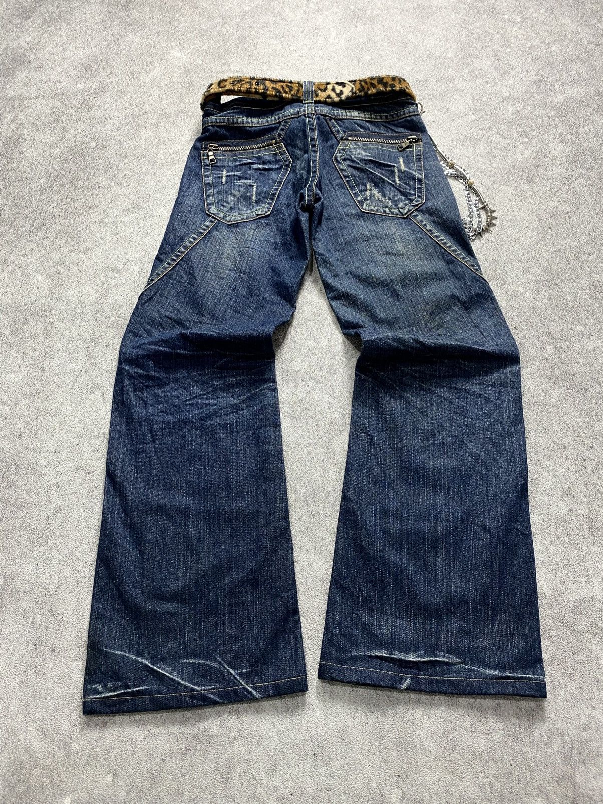 Japanese Brand 2000s Anna Kenny Front stich flare jean Size US 29 - 2 Thumbnail