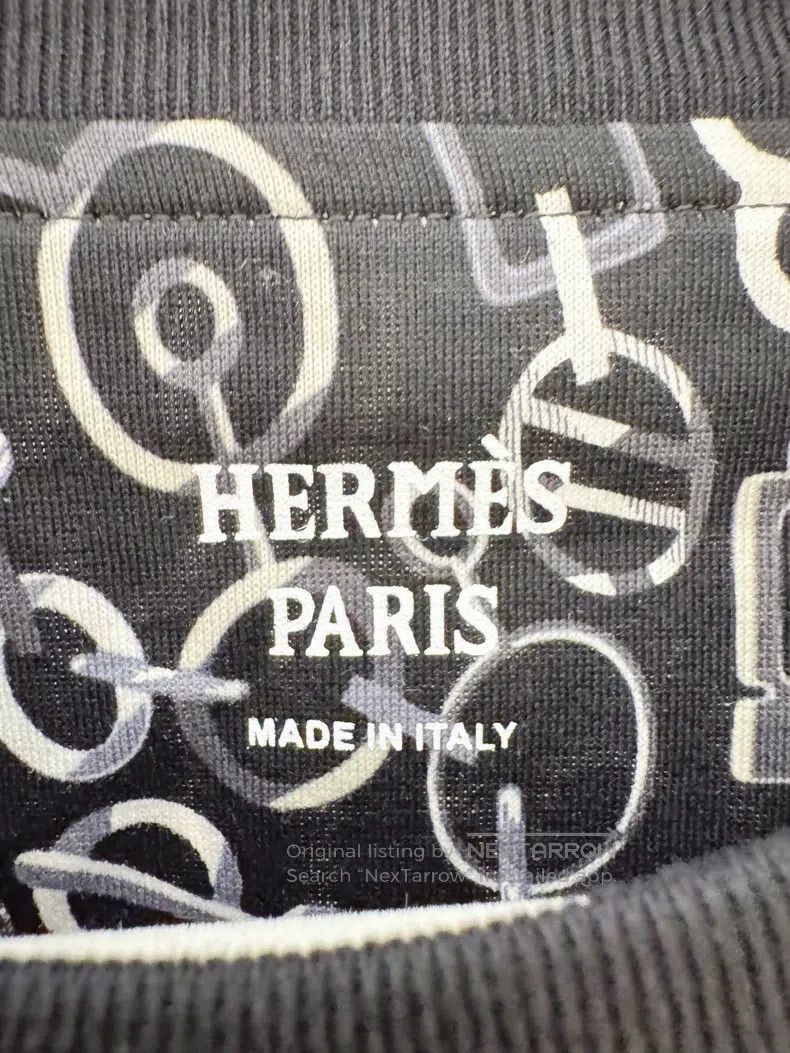 Hermes Hermes Black Print T-Shirt Size XS / US 0-2 / IT 36-38 - 3 Thumbnail