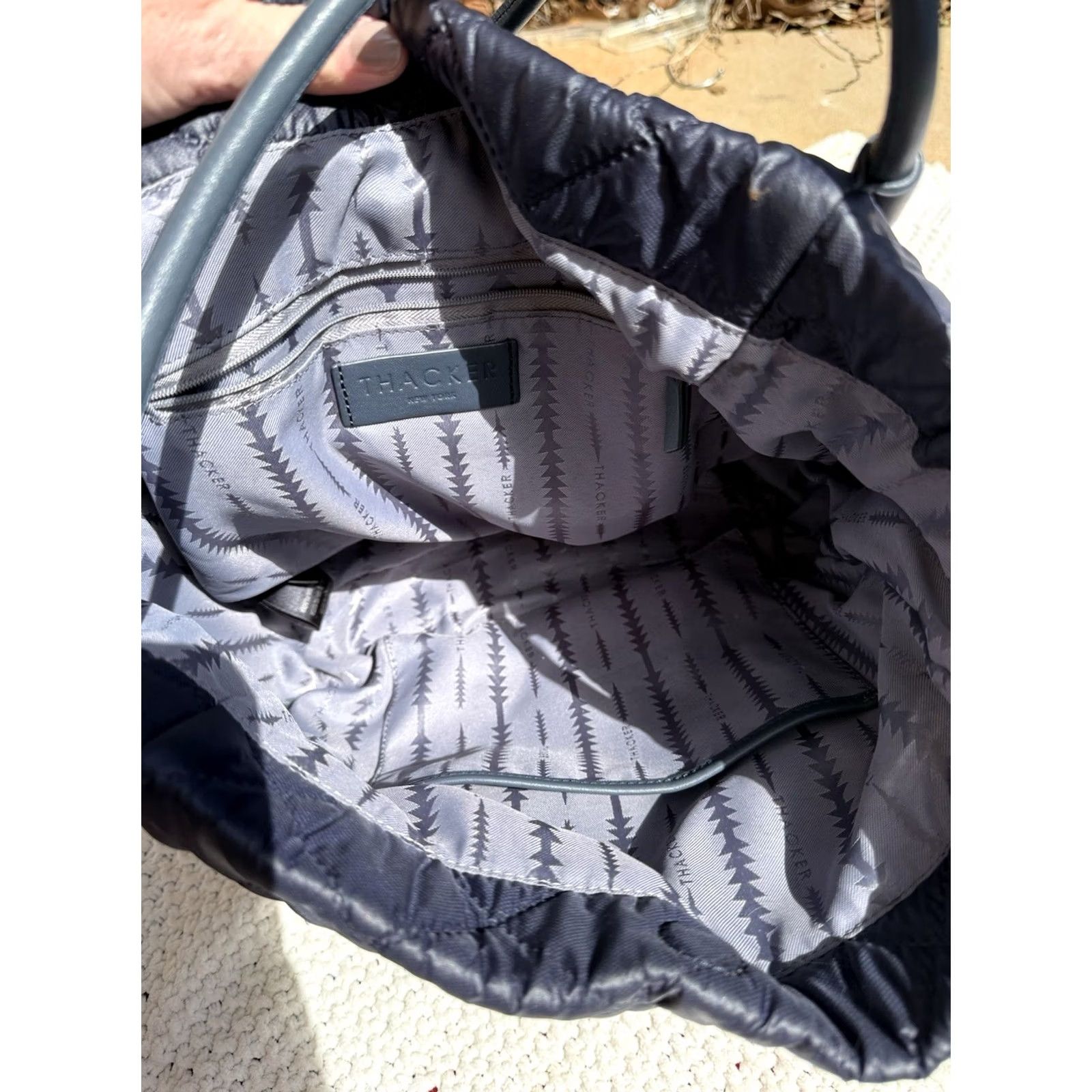 Vintage Thacker Quinn Packable Puffy Quilted Tote Shoulder Travel Bag Navy Medium Womens Quilted Thacker Quinn City Travel Bag Size ONE SIZE - 5 Thumbnail