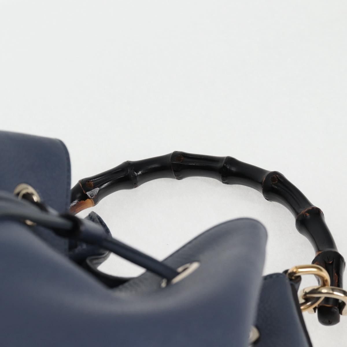 Gucci GUCCI Bamboo Hand Bag Leather Blue Gold Size ONE SIZE - 8 Thumbnail