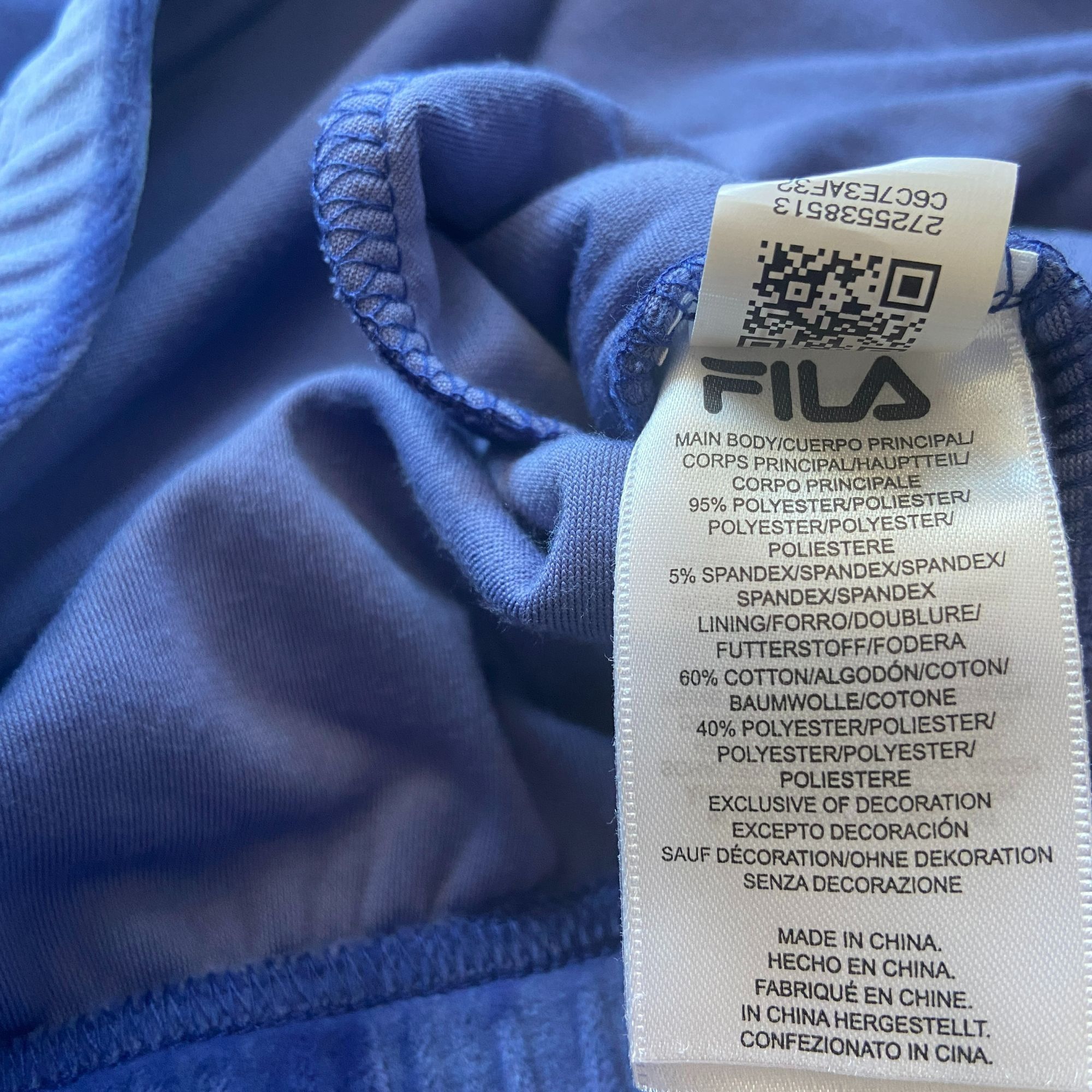 Fila FILA Womens Medium Hoodie Velour 1/4 Zip Blue Logo Hoodie Size M / US 6-8 / IT 42-44 - 7 Thumbnail