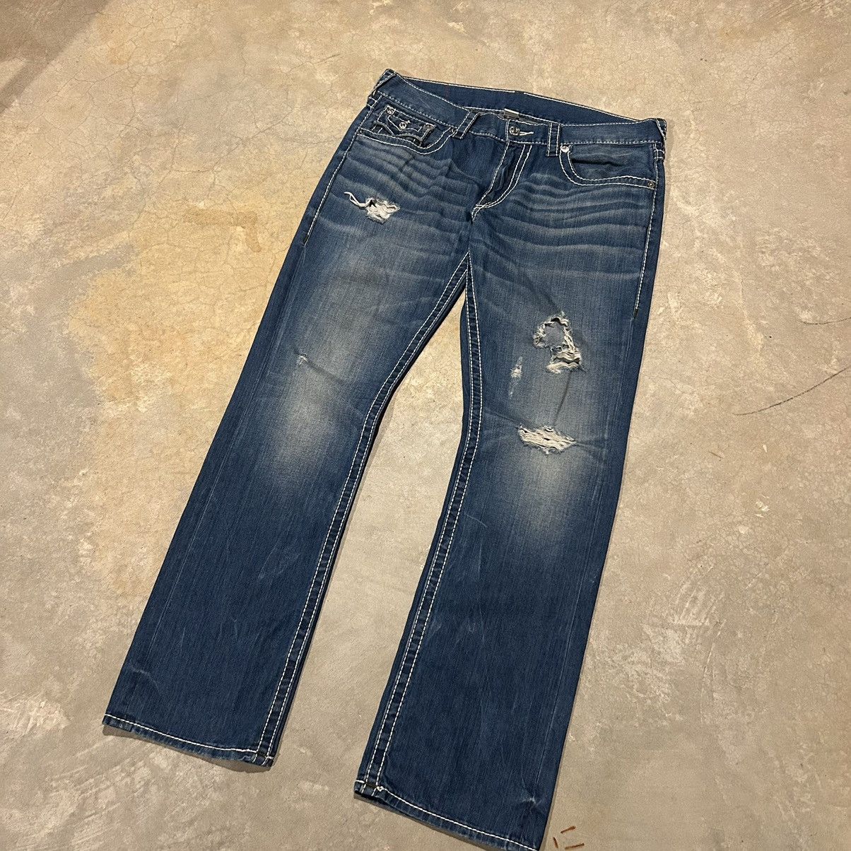 True Religion × Vintage Crazy Vintage Y2K True Religion Flap Pocket Baggy Jeans Size US 36 / EU 52 - 6 Thumbnail