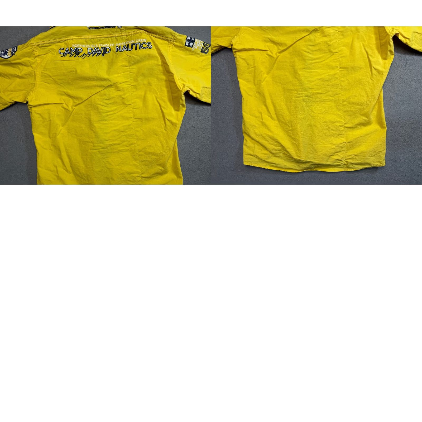 Vintage Camp David Shirt Mens XL Yellow Nautical Short Sleeve Casual Summer Size US XL / EU 56 / 4 - 10 Thumbnail