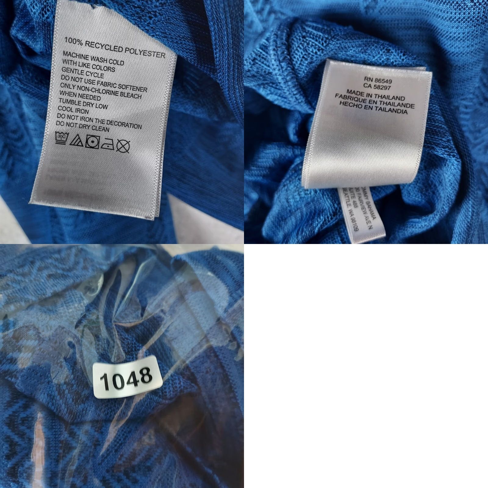 Tommy Bahama Tommy Bahama IslandZone L Blue Palm Tree Recycled Polyester 1/4 Zip Shirt Size US L / EU 52-54 / 3 - 8 Thumbnail