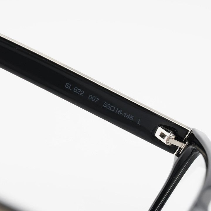 Saint Laurent Paris Saint Laurent SL622 007 Eyeglasses Black 58mm Rectangle Size ONE SIZE - 8 Thumbnail