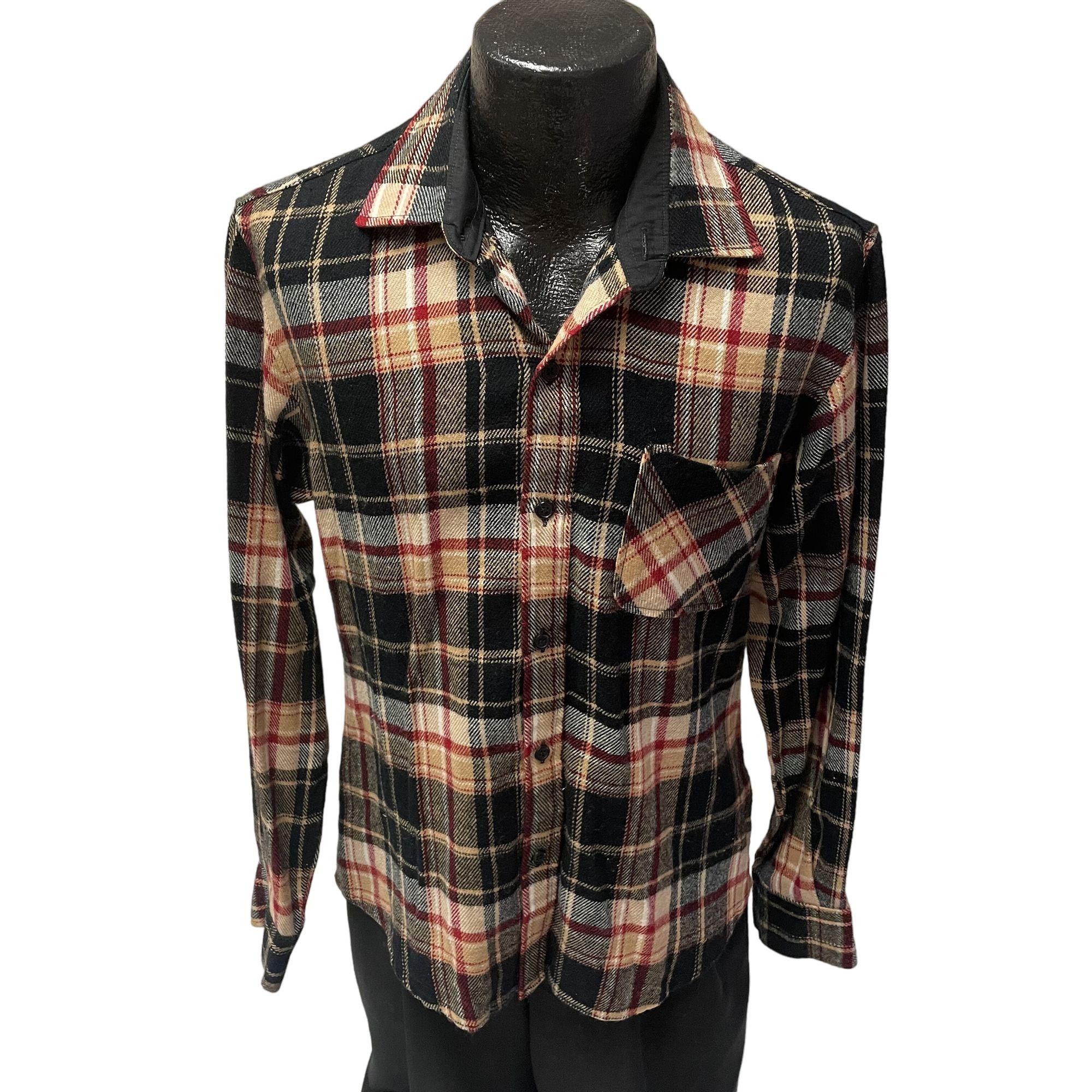 Other Vtg Bespoke Black SHADOW PLAID Hunting FLANNEL Shirt Size US M / EU 48-50 / 2 - 1 Thumbnail