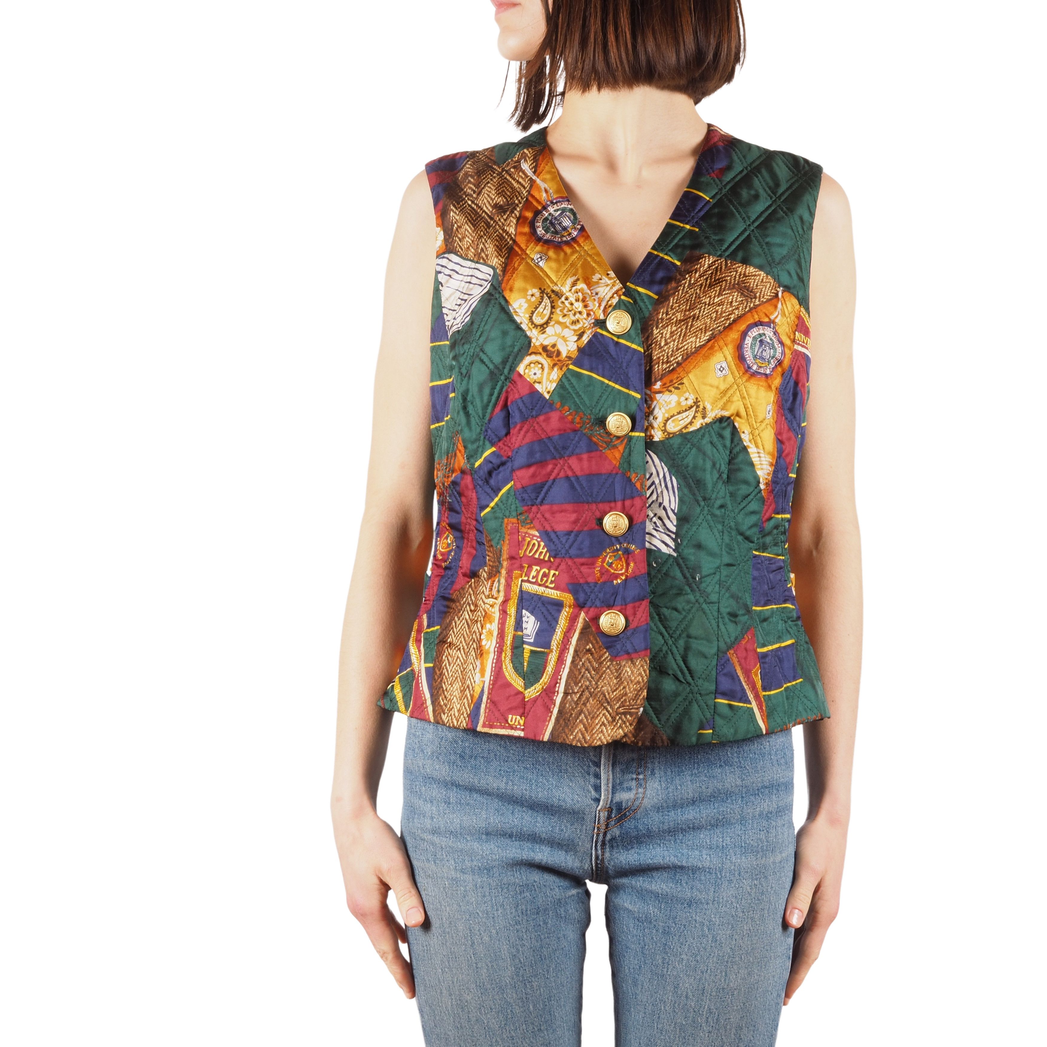 Escada × Vintage Laurel by Escada Vintage Women's Silk Waistcoat Vest Jacket Size M / US 6-8 / IT 42-44 - 1 Thumbnail