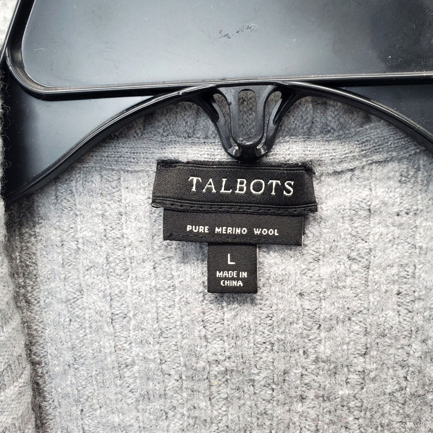 Talbots Talbots Cardigan Womens L Gray Merino Wool Open Front Shawl Collar Knit Sweater Size L / US 10 / IT 46 - 3 Thumbnail