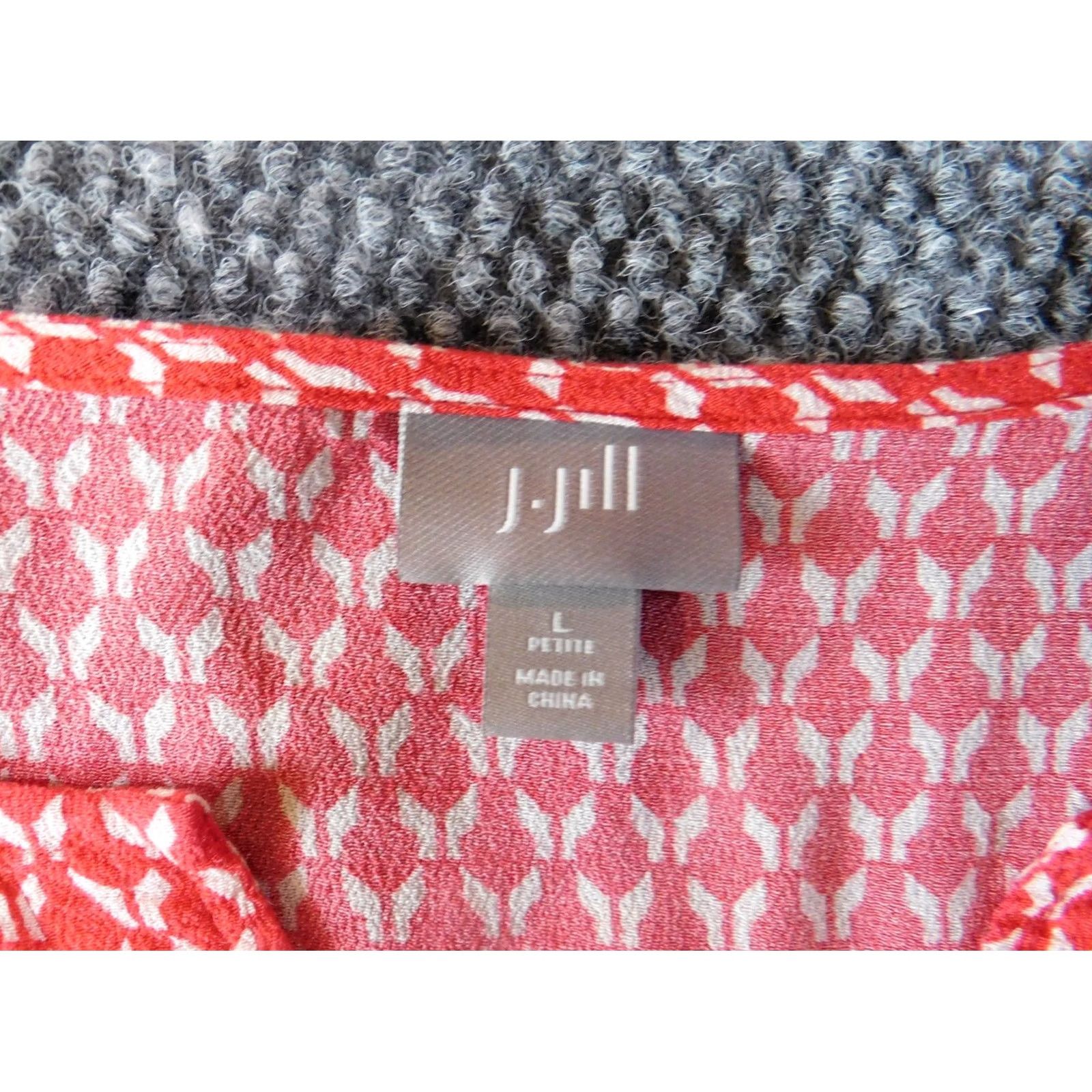J. Jill J. Jill Blouse Shirt Womens Small Petite Red V-Neck Plaid Cap Sleeve Pullover Designer Button Casual Regular Fit Size L / US 10 / IT 46 - 4 Thumbnail