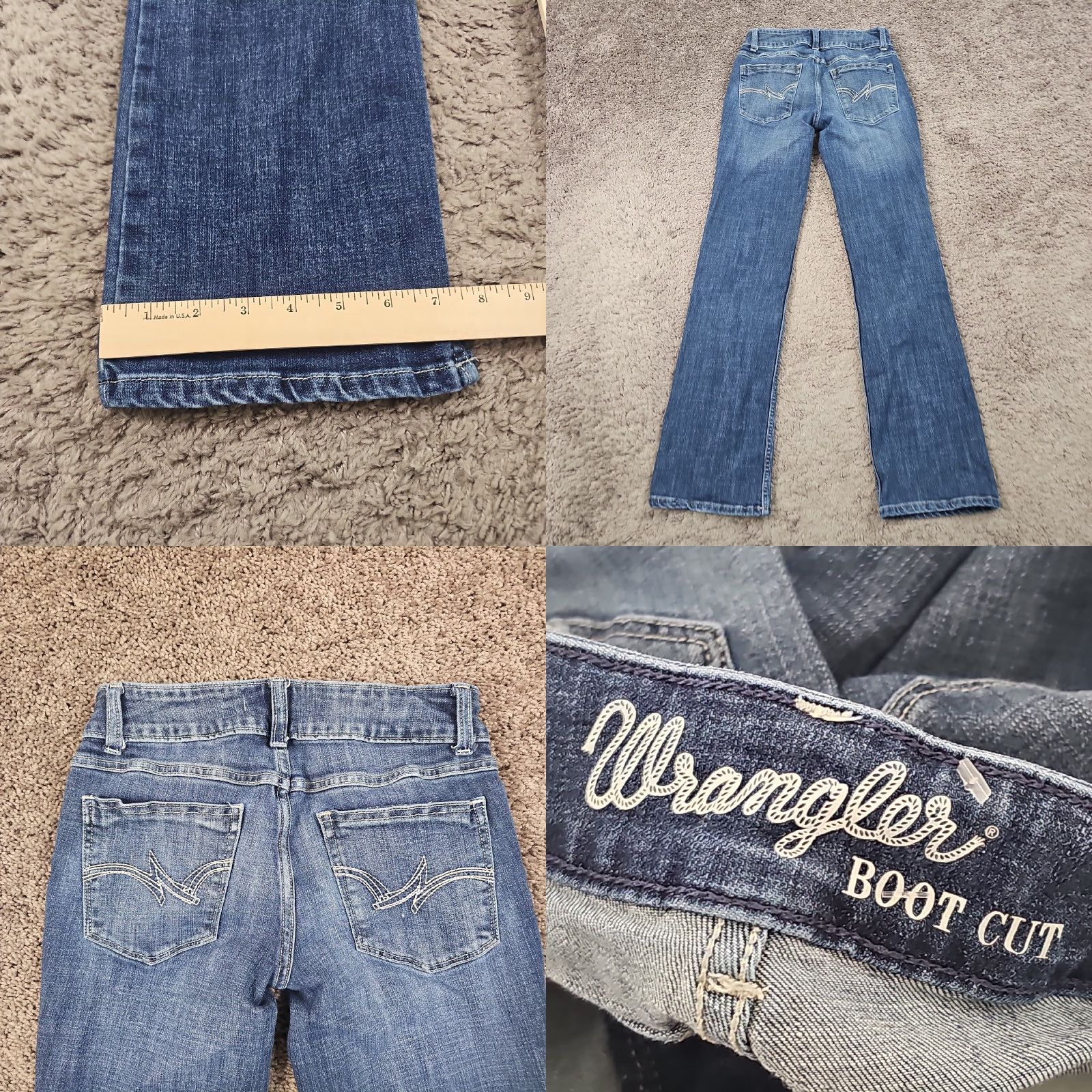 Wrangler Wrangler Jeans Womens 3 Bootcut Low Rise Dark Wash Western Stretch Denim 24x31 Size 26" / US 2 / IT 38 - 8 Thumbnail